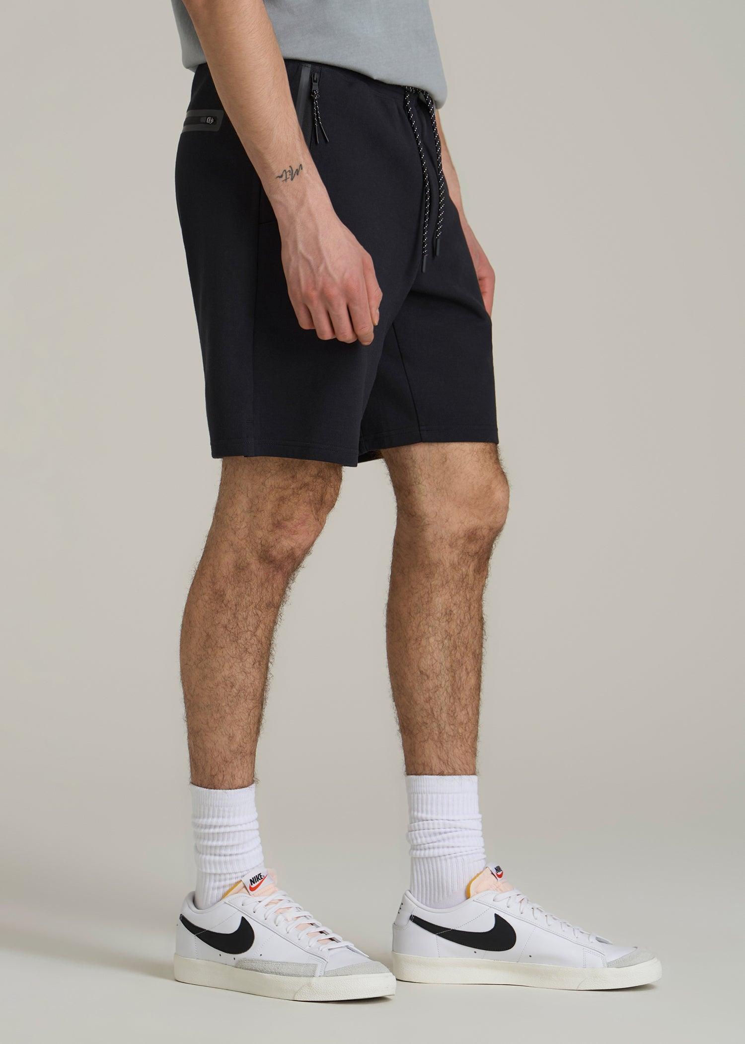 Utility Fleece Shorts for Tall Men in Black Product Image