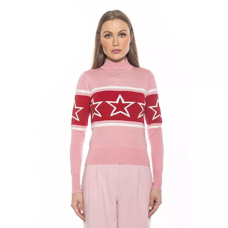 Women's ALEXIA ADMOR Lisa Long Sleeve Mockneck Sweater, Size: Large, Halogen Blue Product Image
