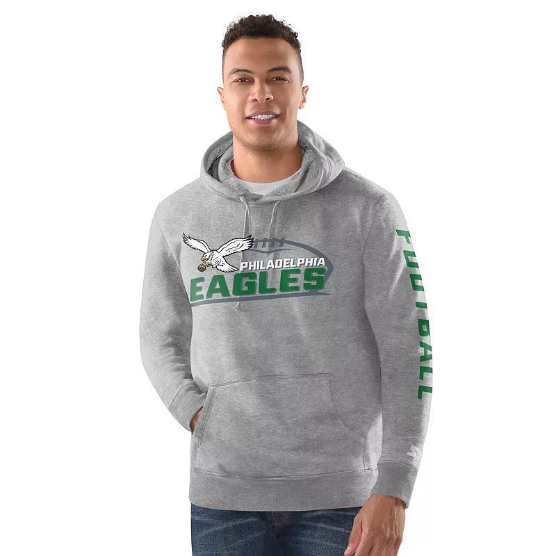 Mens Starter Heather Gray Philadelphia Eagles Vintage Pullover Hoodie Product Image