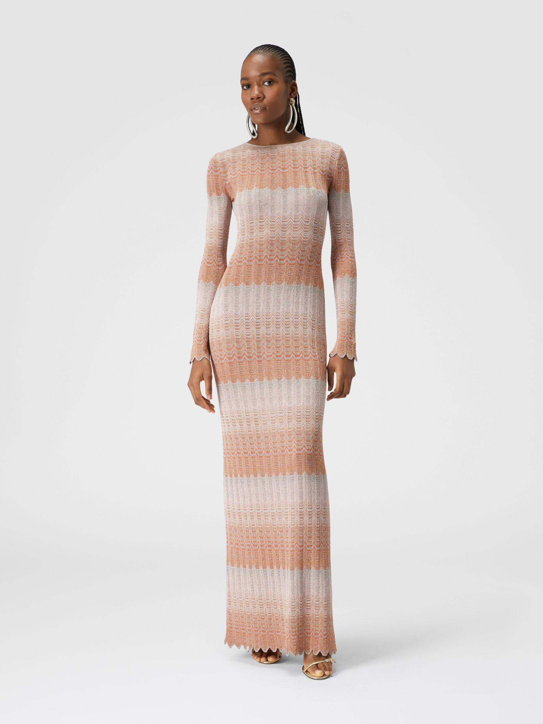 Long dress with lamé Greek motif Product Image