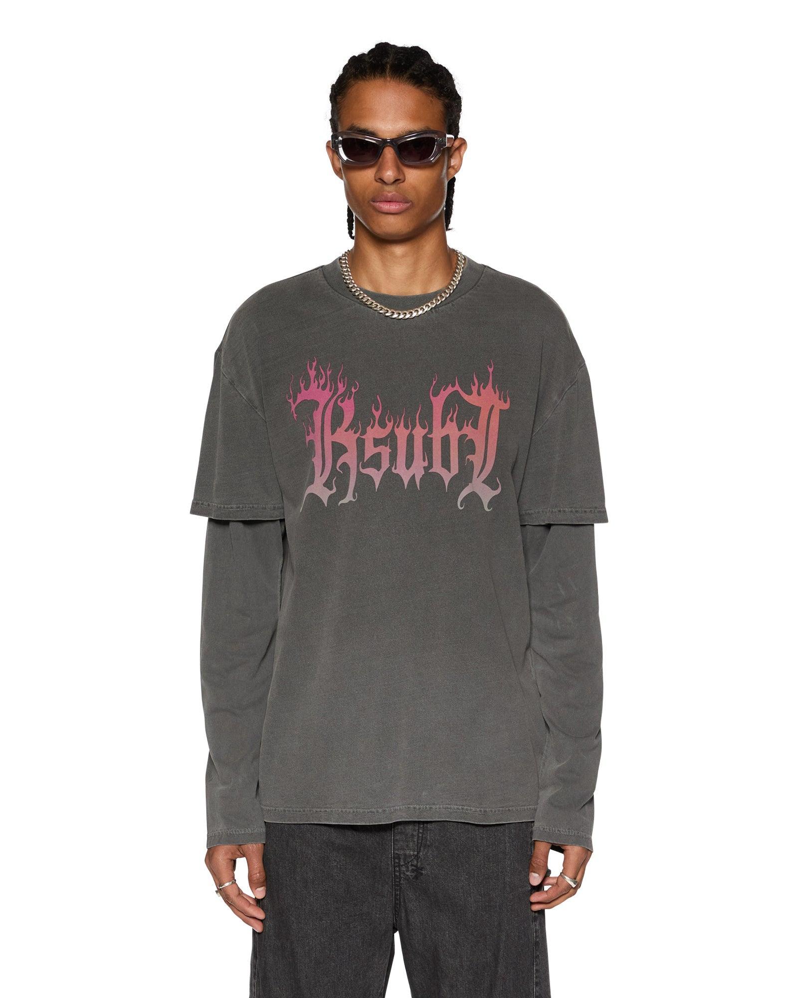 FUEGO LAYERED LS TEE CHARCOAL Male Product Image