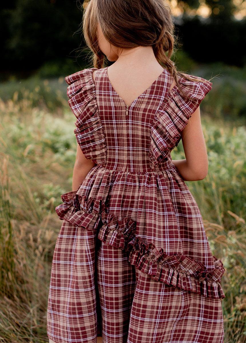 Reign Petticoat Dress in Cinnamon Plaid Product Image