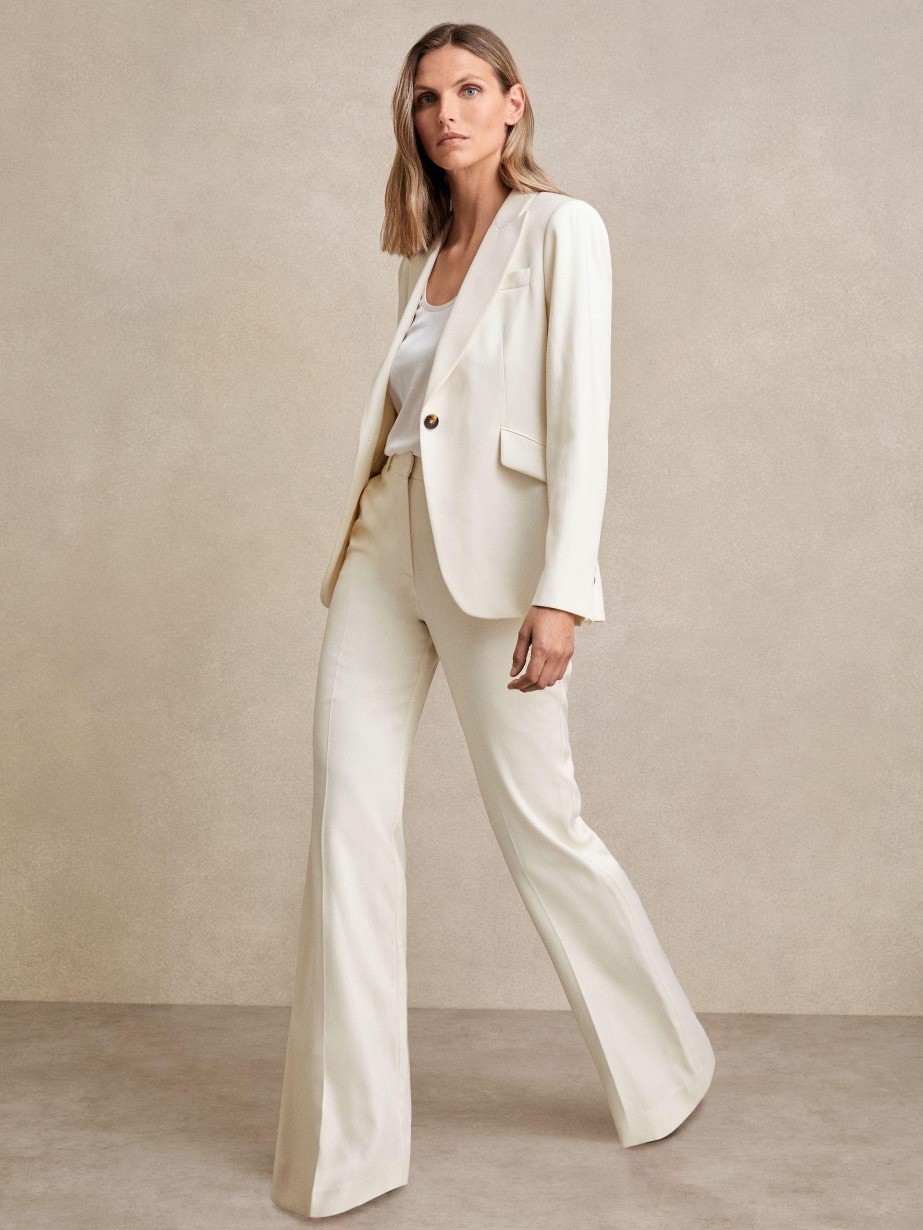 Petite Linen Belted Midi Shirt Dress in Ivory Product Image