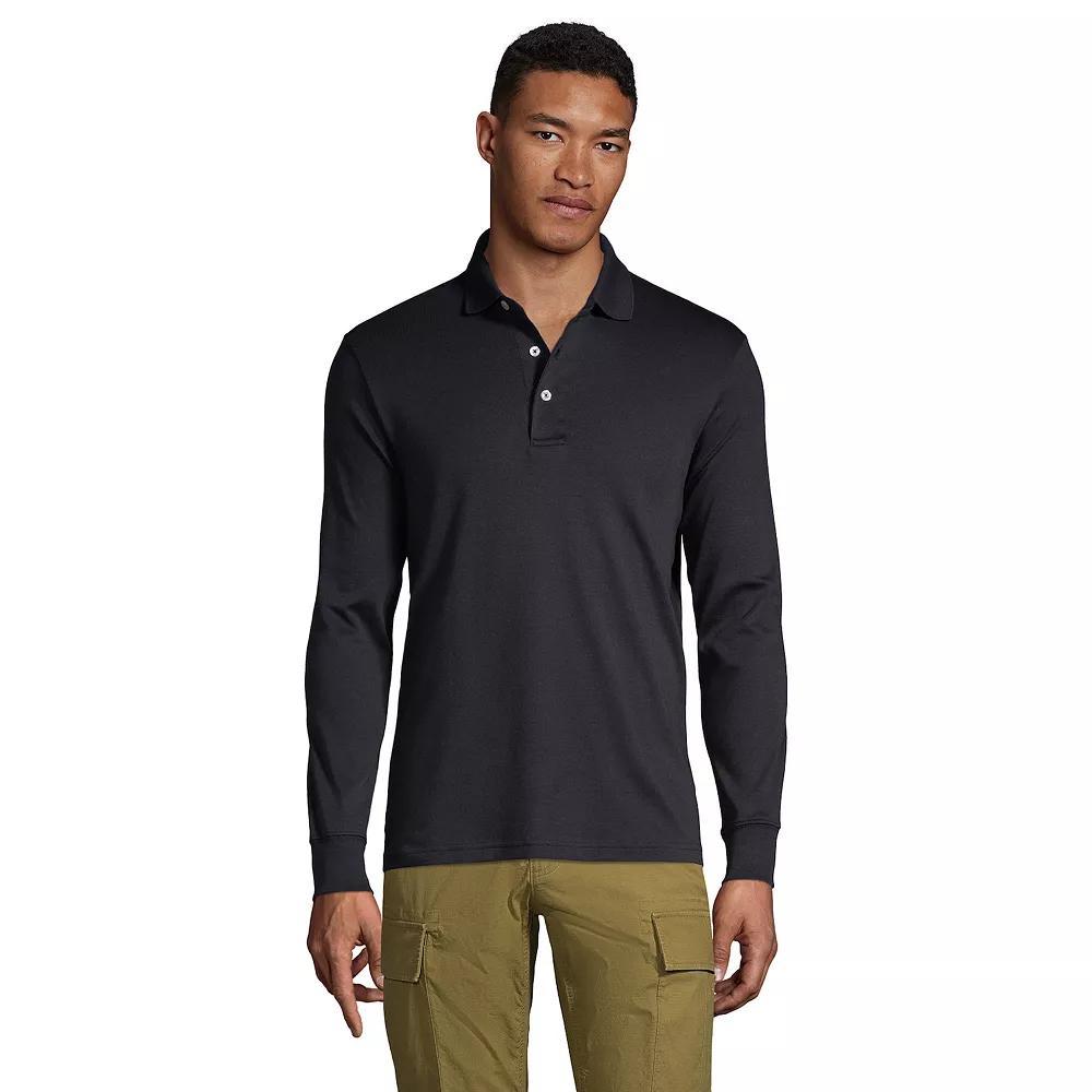 Men's Lands' End Soft Supima Polo, Size: Medium, White Product Image