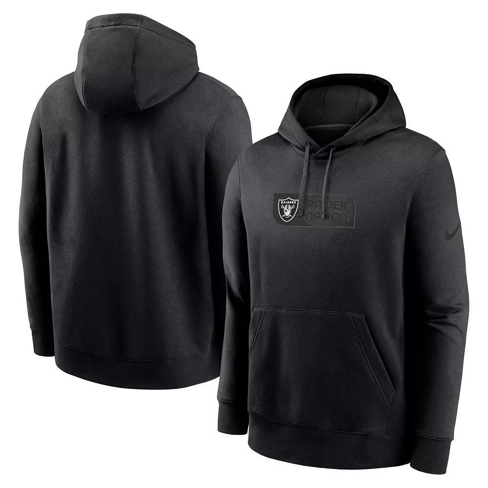Men's Nike Black Las Vegas Raiders Edge French Terry Club Pullover Hoodie, Size: Large, Lvr Black Product Image