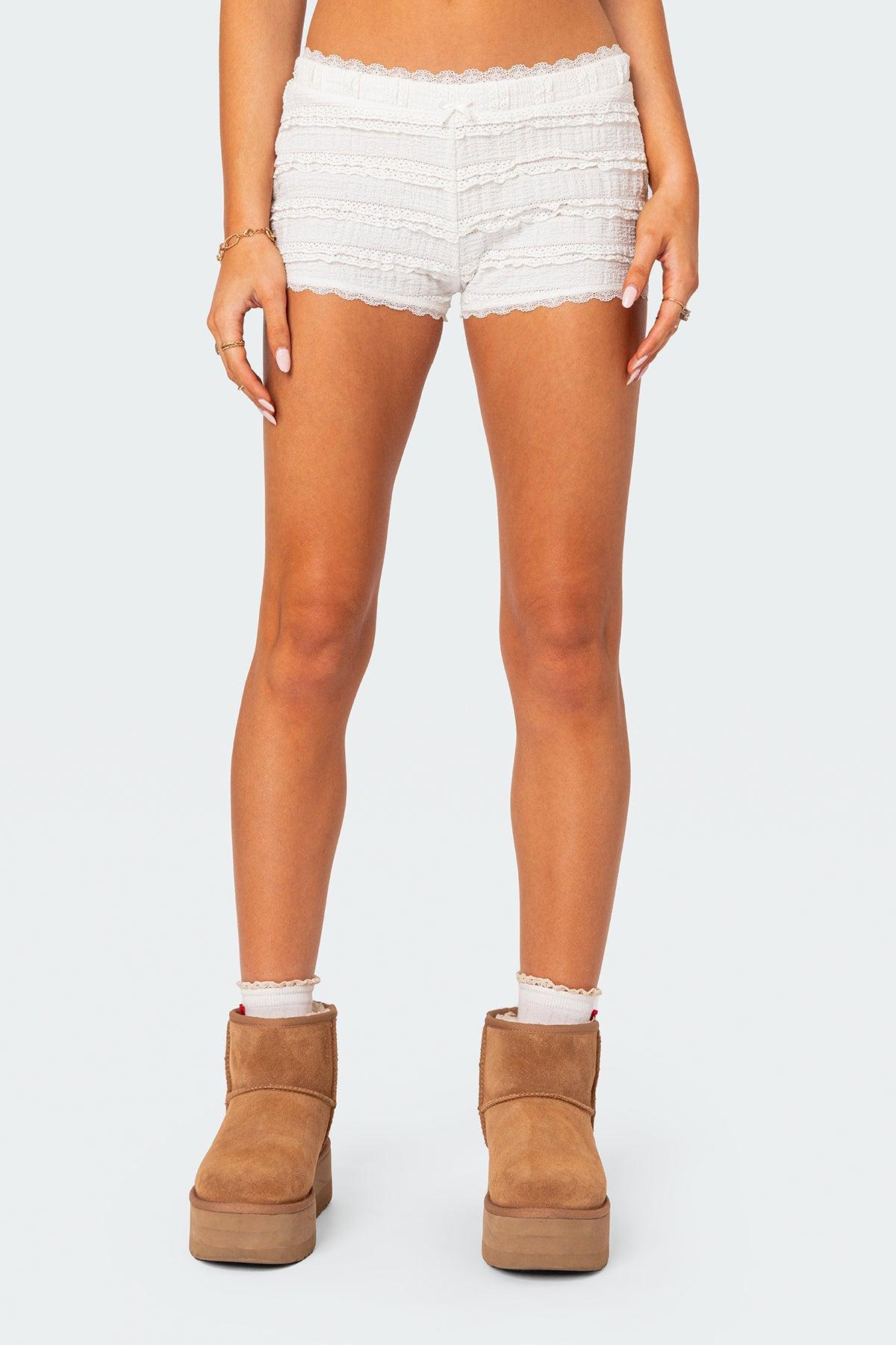 Lucy Ruffled Lace Shorts Product Image