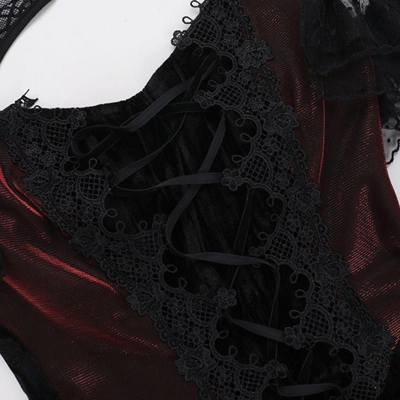 Sleeveless Lace Cutout Mini A-Line Dress Product Image