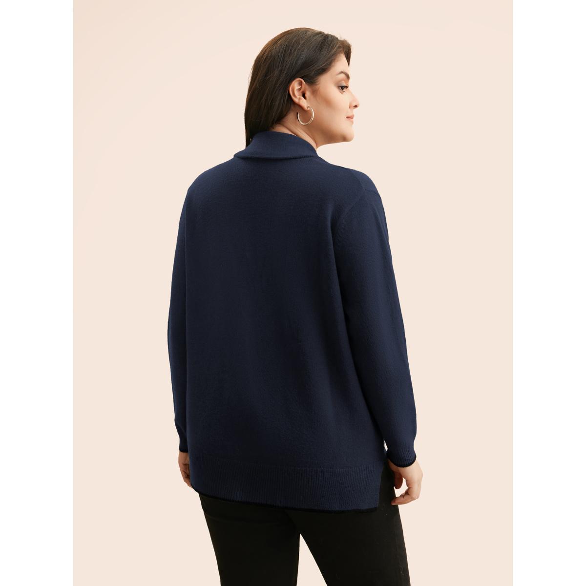 Plus Size Supersoft Essentials Solid Shawl Collar Cardigan Indigo Women Casual Loose Long Sleeve Everyday Cardigans BloomChic 14-16/1X Product Image
