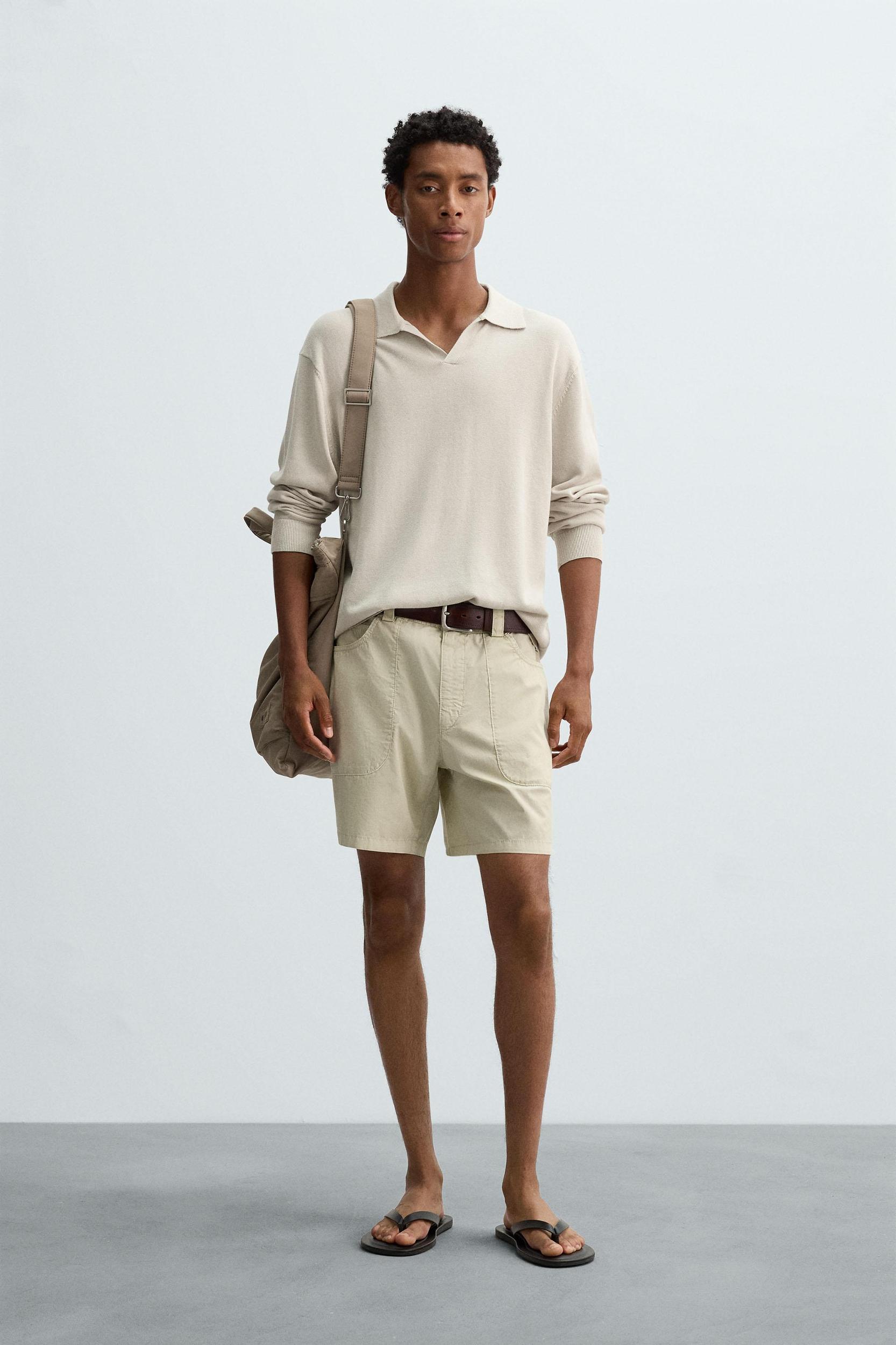COTTON-HEMP KNIT POLO SHIRT Product Image