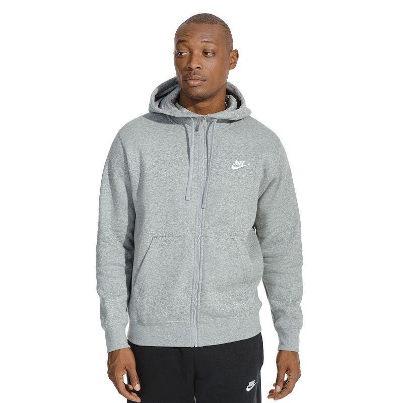 Mens Nike Sportswear Club Fleece Full-Zip Hoodie Grey Heather Product Image