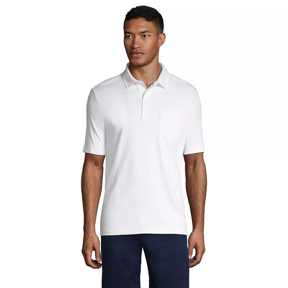 Big & Tall Lands' End Supima Polo, Men's, Size: 4XB, White Product Image