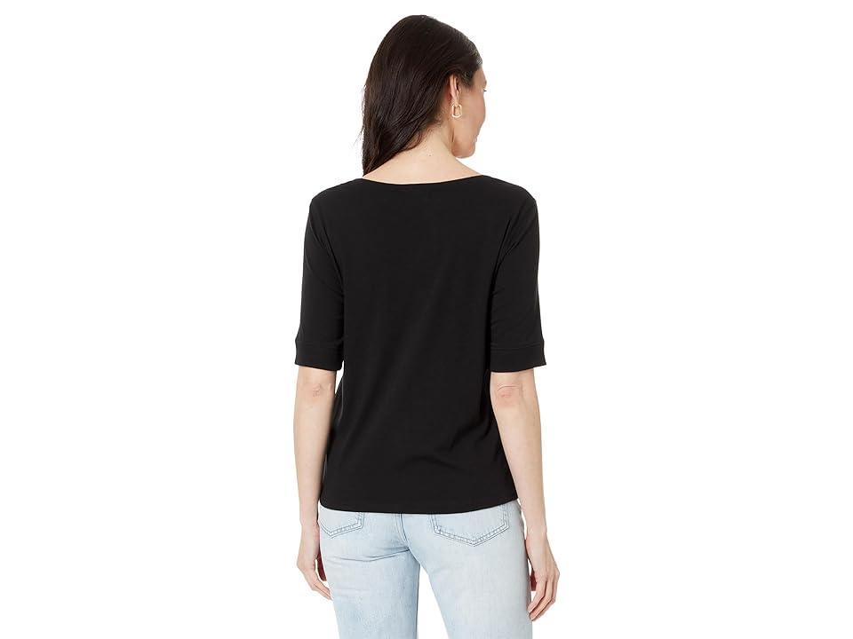 Lilla P Elbow Sleeve Ballet Neck Women's Clothing Product Image