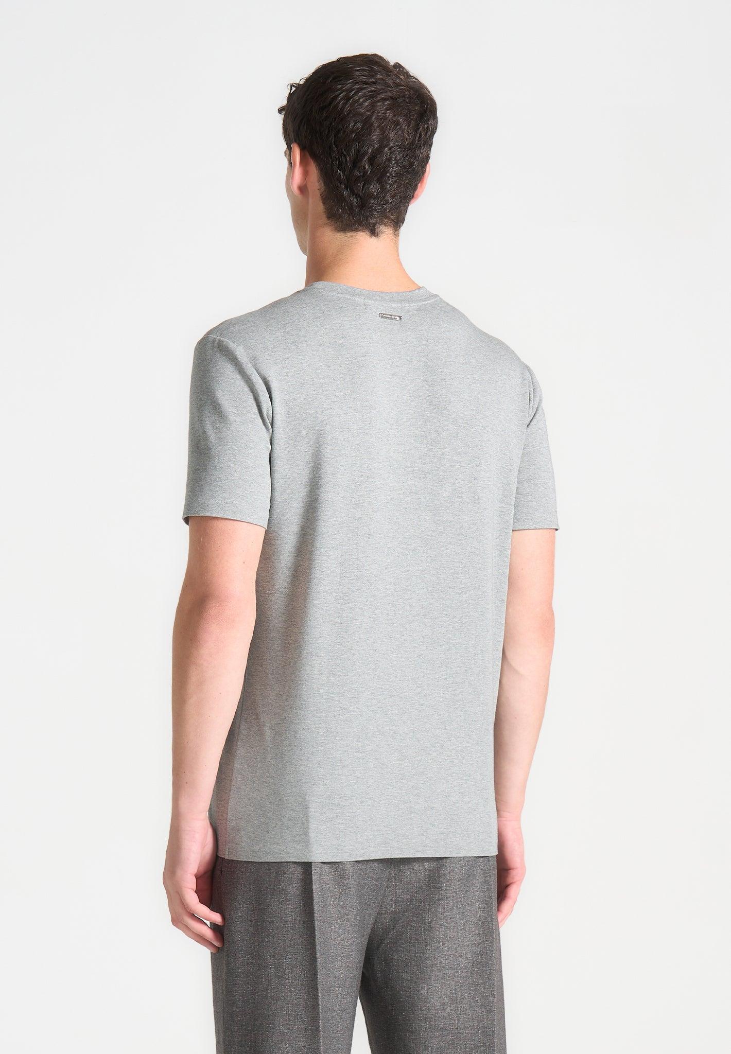 Bruno - Regular Fit Cotton T-Shirt with Pintuck - Grey Male Product Image