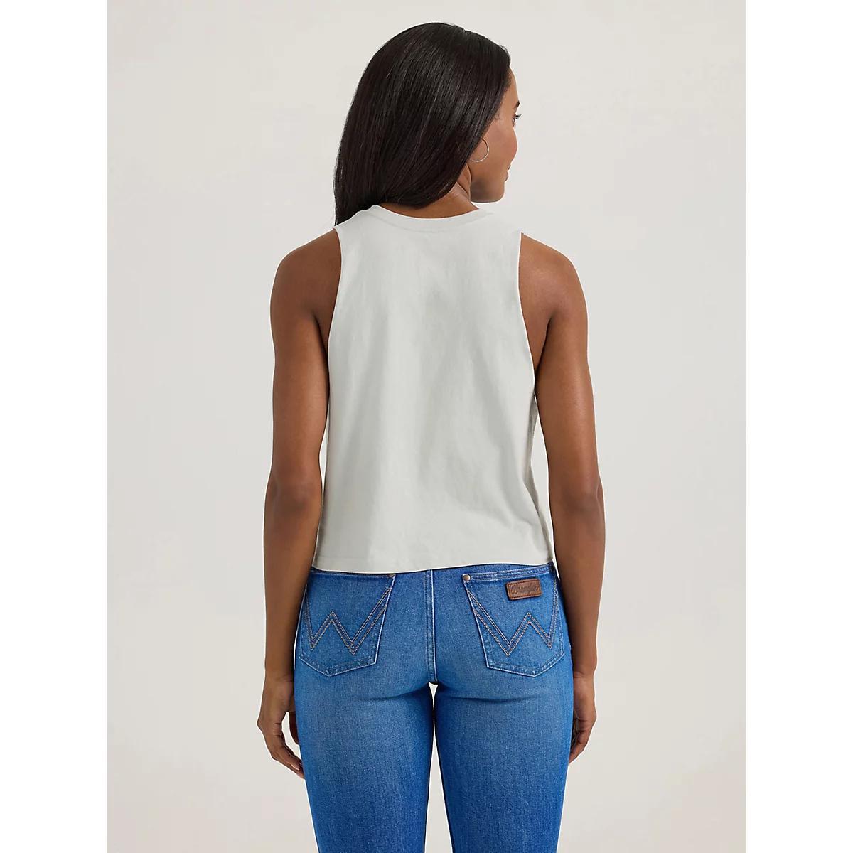 Women's Wrangler Festival Crop Graphic Tank in Antique White Product Image