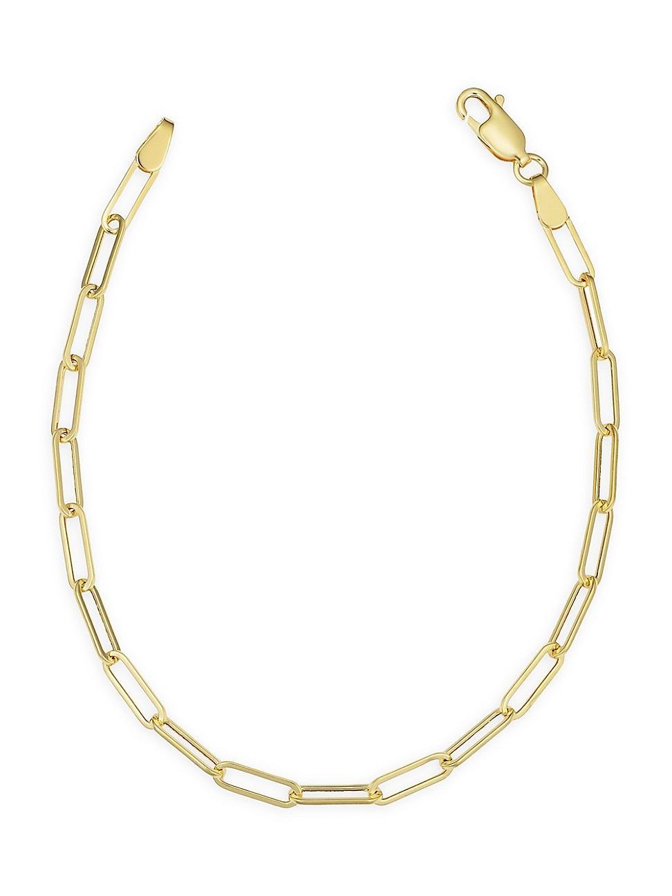 Womens 14K Yellow Solid Gold Venice Link Bracelet Product Image