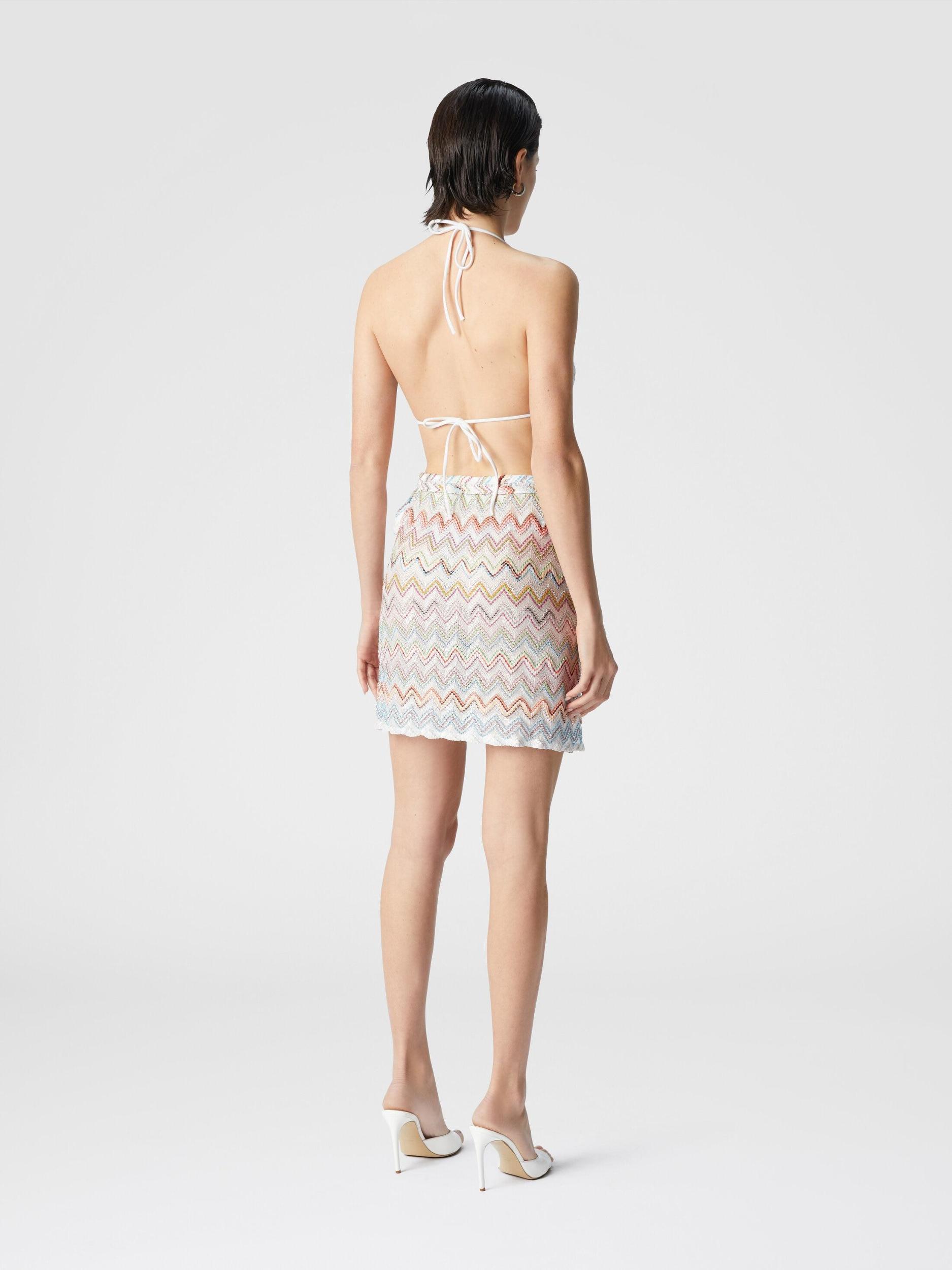 Wrap mini skirt in zigzag lamé viscose blend Product Image