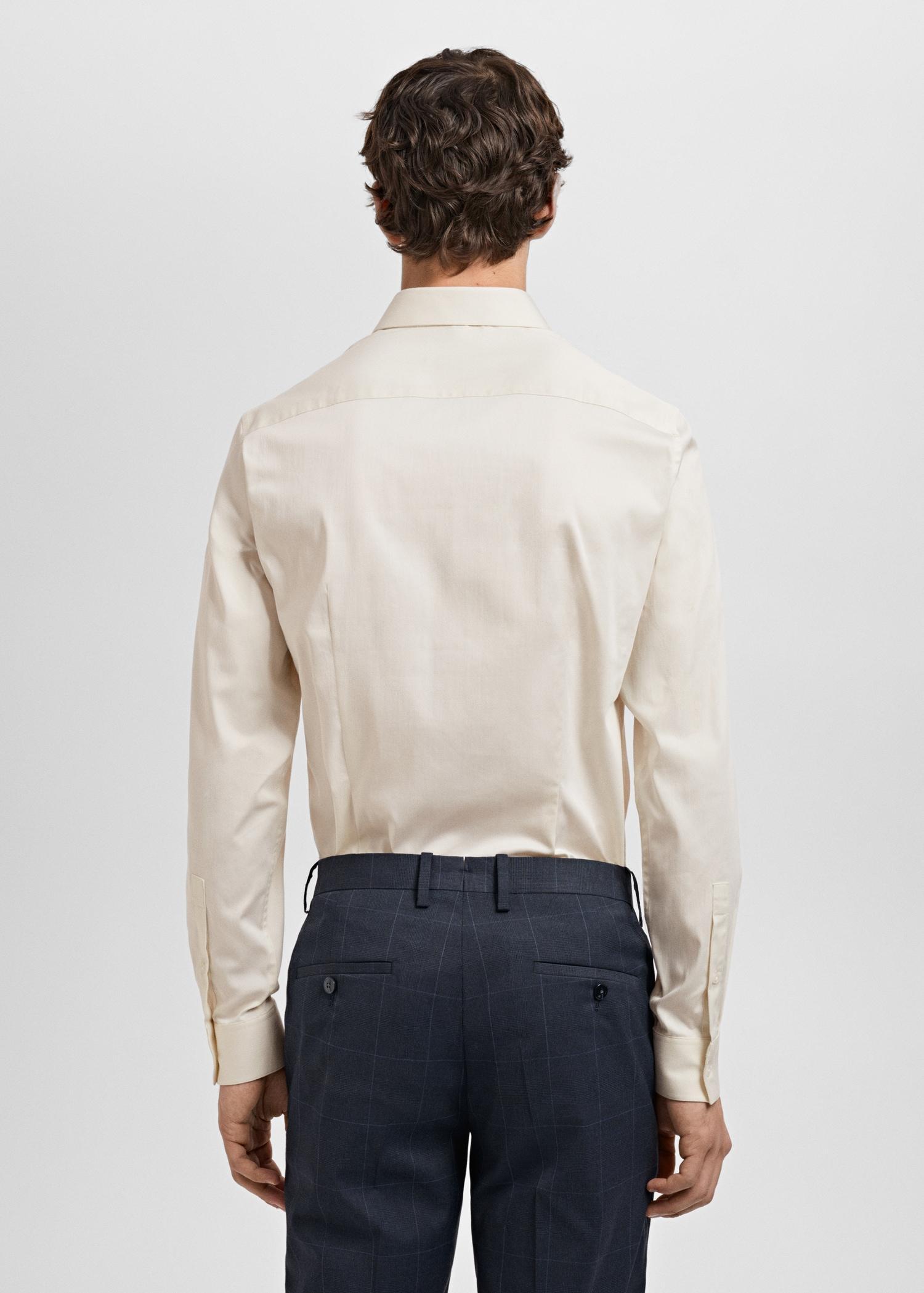 Super slim fit cotton stretch suit shirt - Men | MANGO USA Product Image