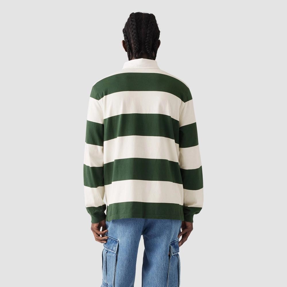 Levi's® Men's Rugby Relaxed Fit Long Sleeve Polo Shirt - Python Green M Product Image