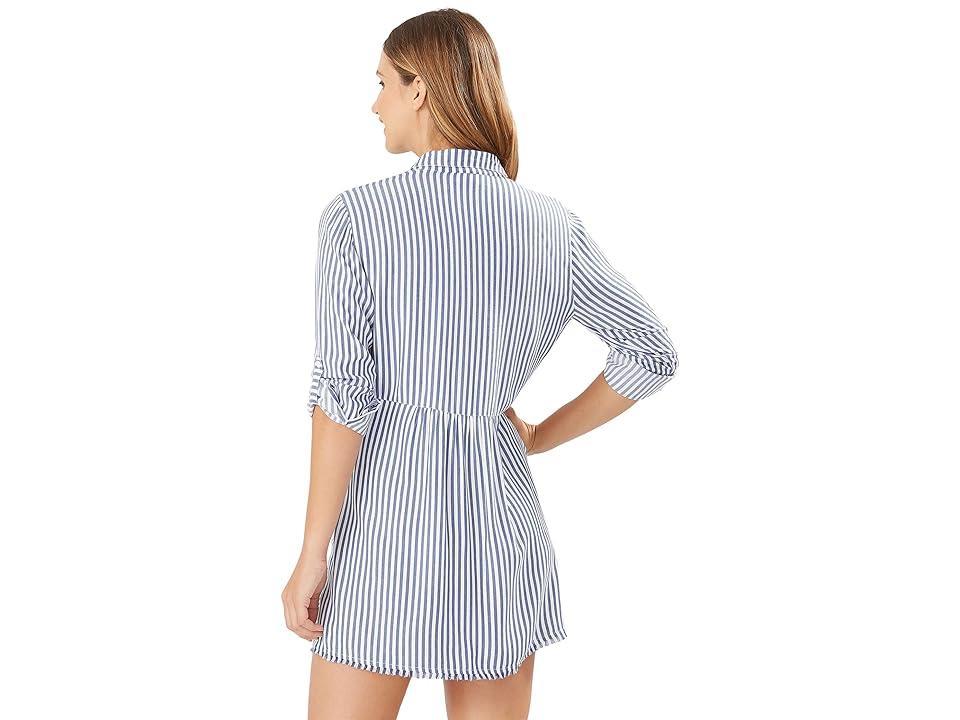 Tommy Bahama Chambray Stripe Boyfriend Shirt Swim Cover-Up Product Image
