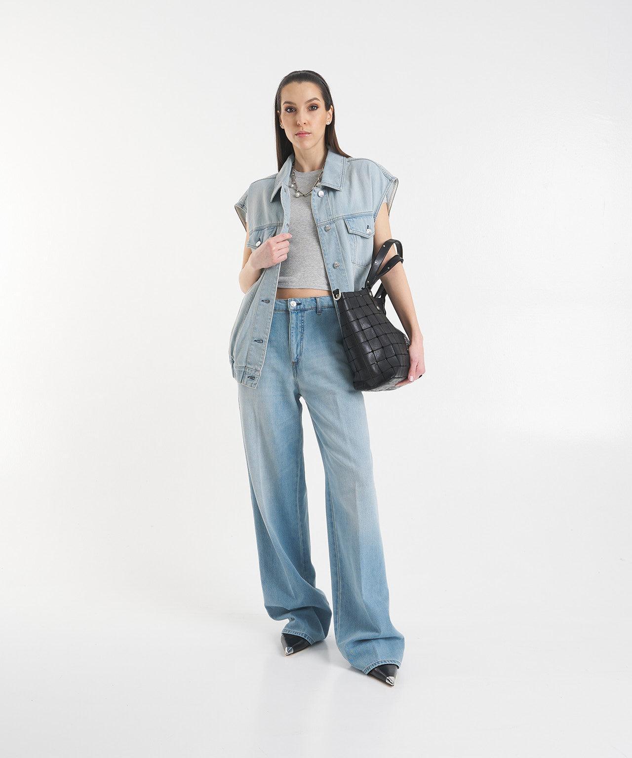 Leather shopper with studs Product Image