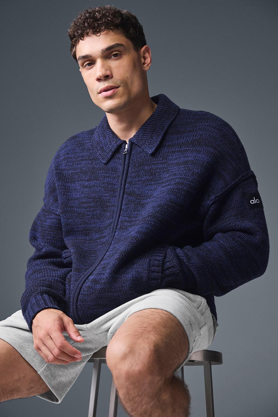 Heritage Full Zip Sweater - Navy Multi Product Image