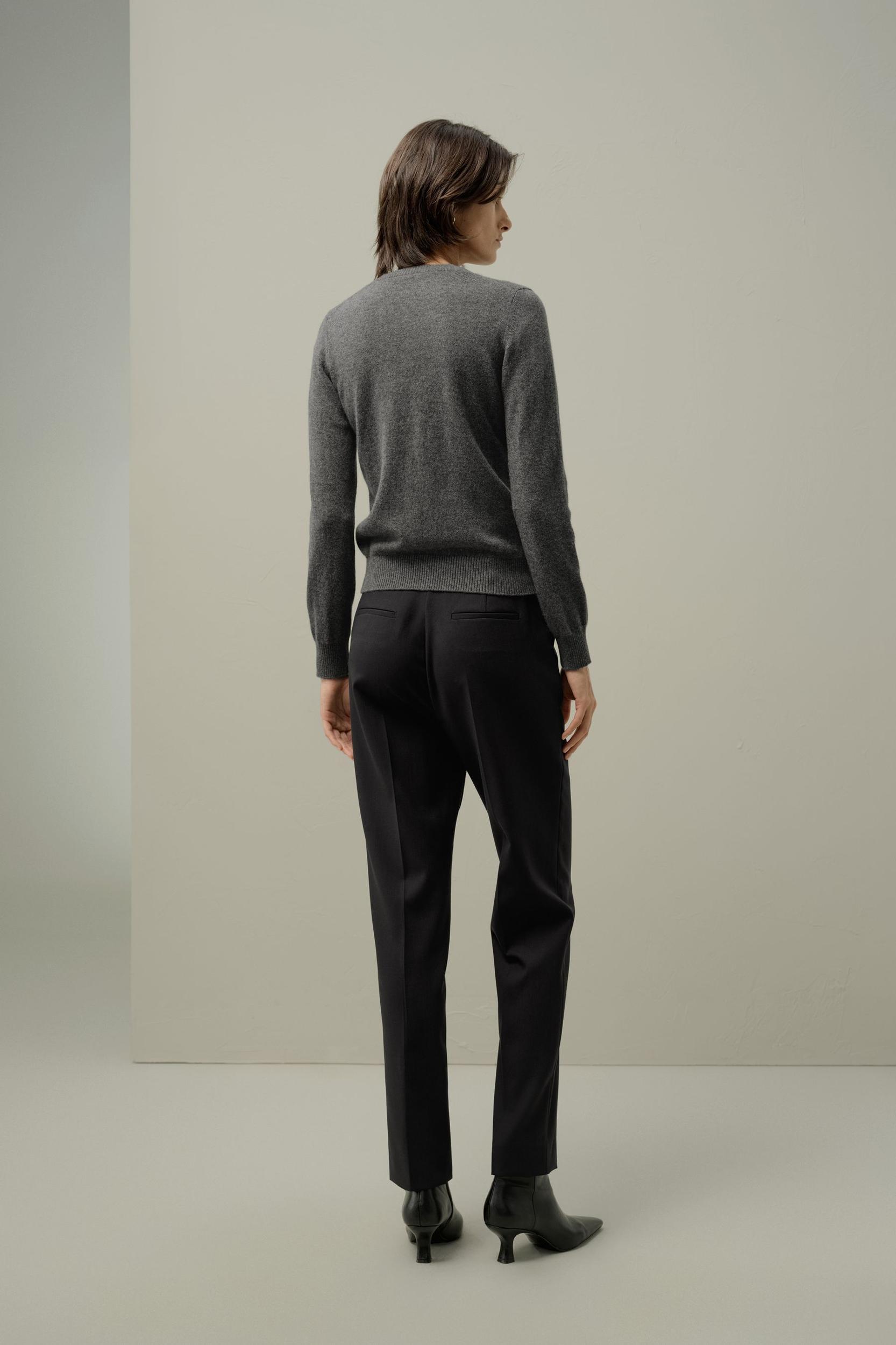 Cashmere Fitted Crew Neck Cardigan Product Image