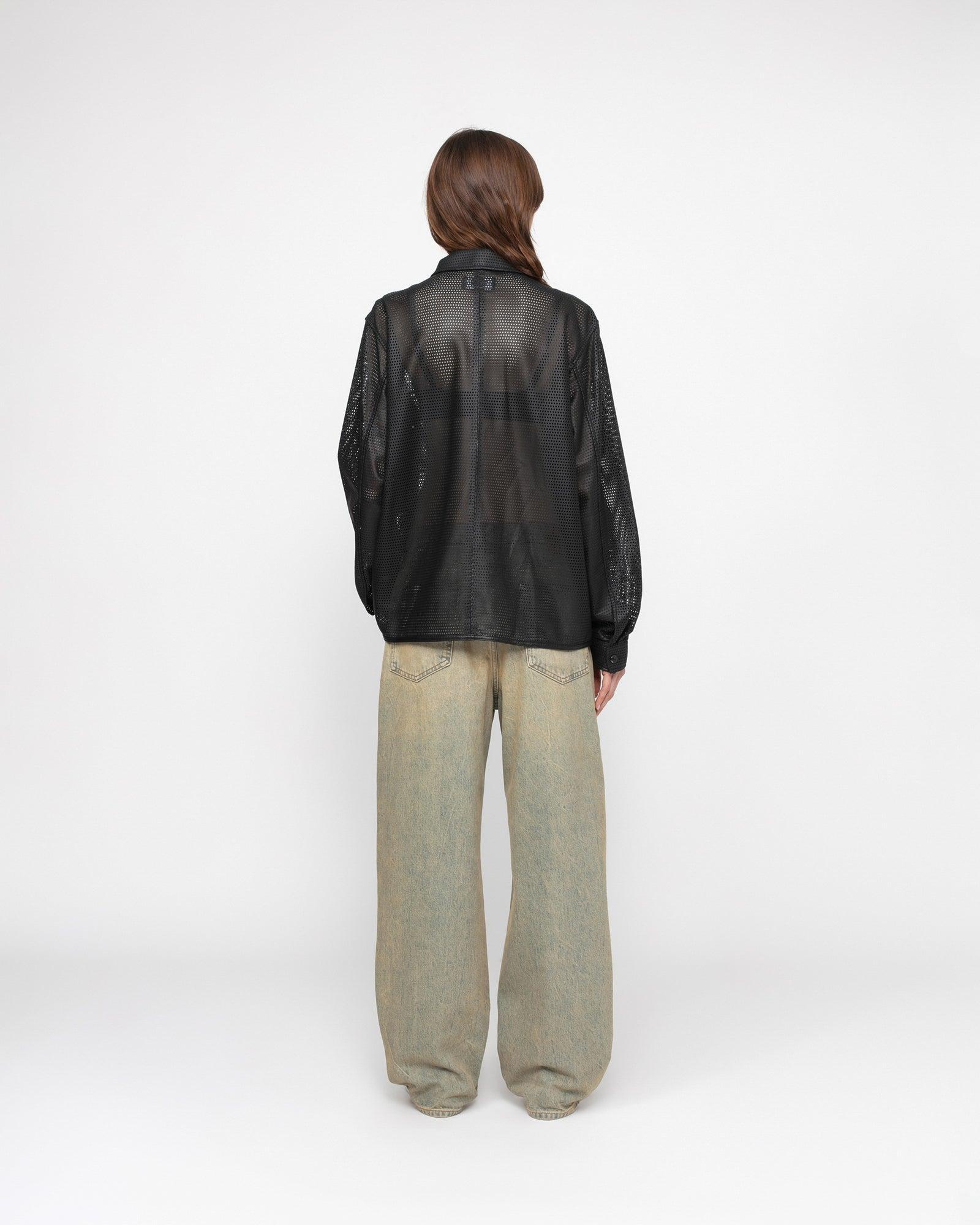 ZIP SHIRT PERFORATED LEATHER Male Product Image