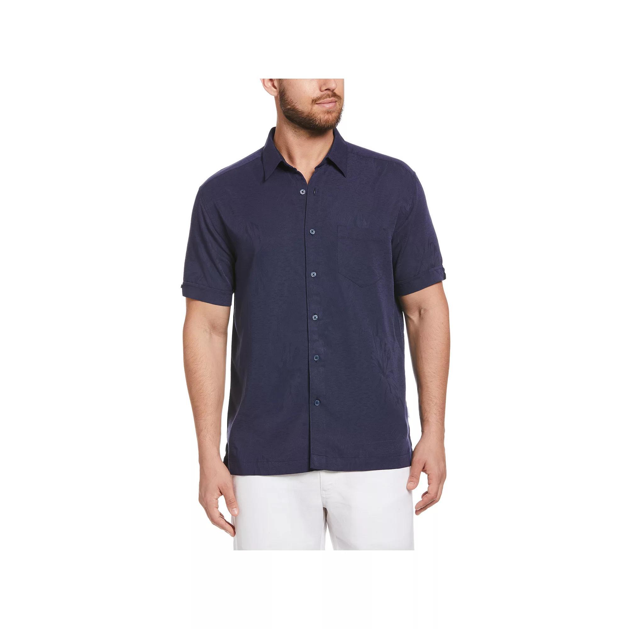 Men's Cubavera Short Sleeve Button-Down Shirt, Size: Small, Blue Blazer Product Image