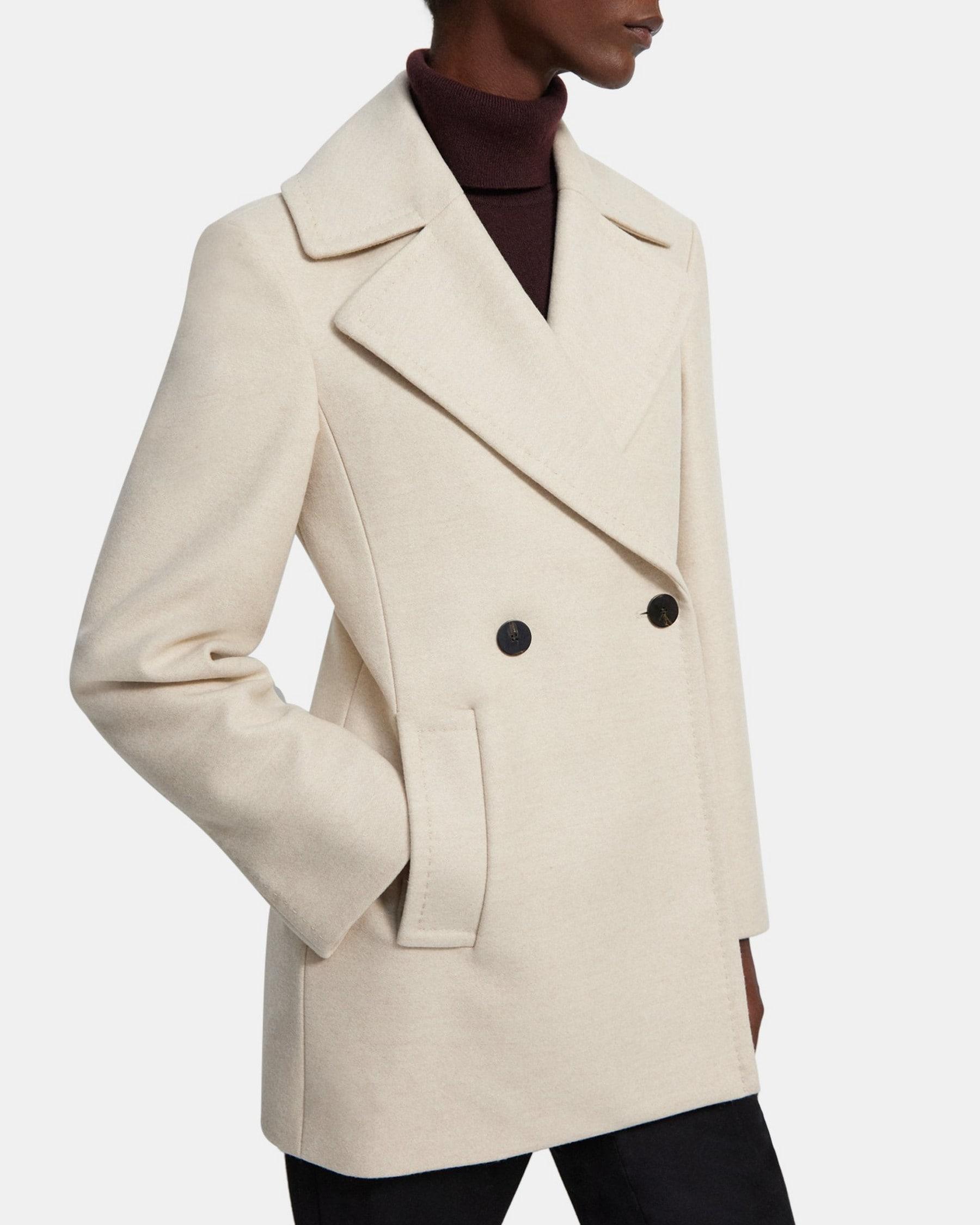Sculpted Peacoat in Recycled Wool Melton Product Image