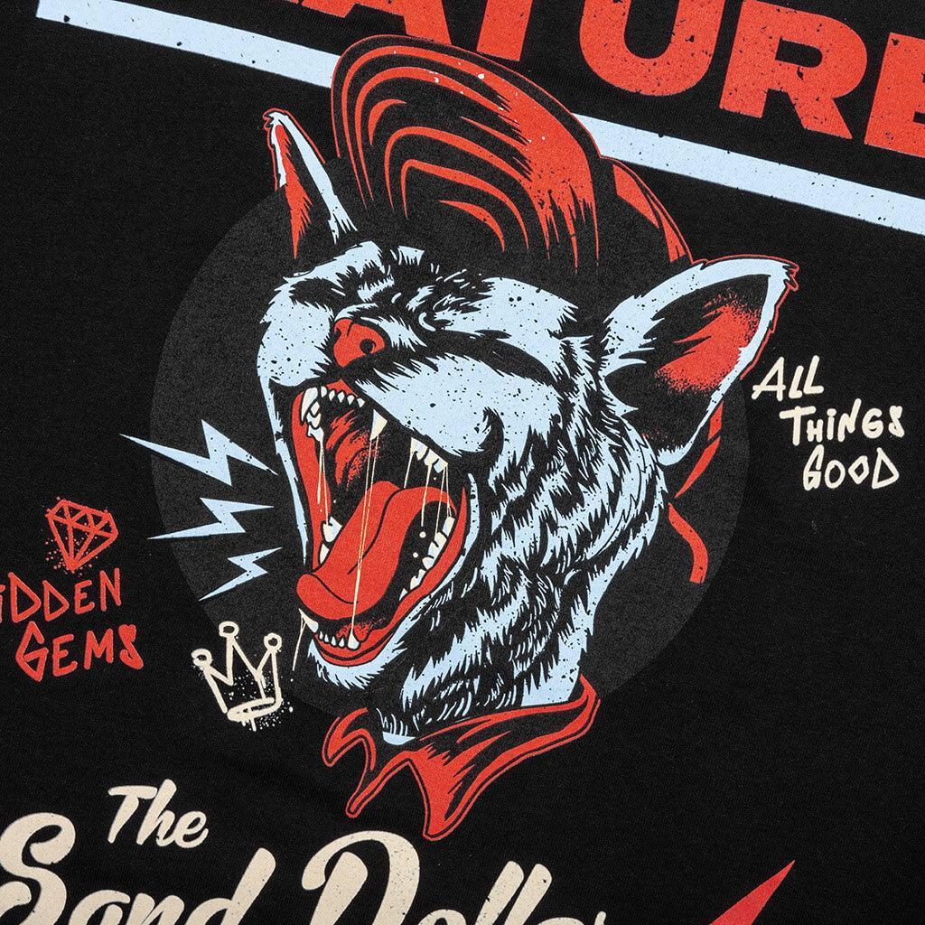 Feature x Sand Dollar Black Cat Tee - Black Male Product Image