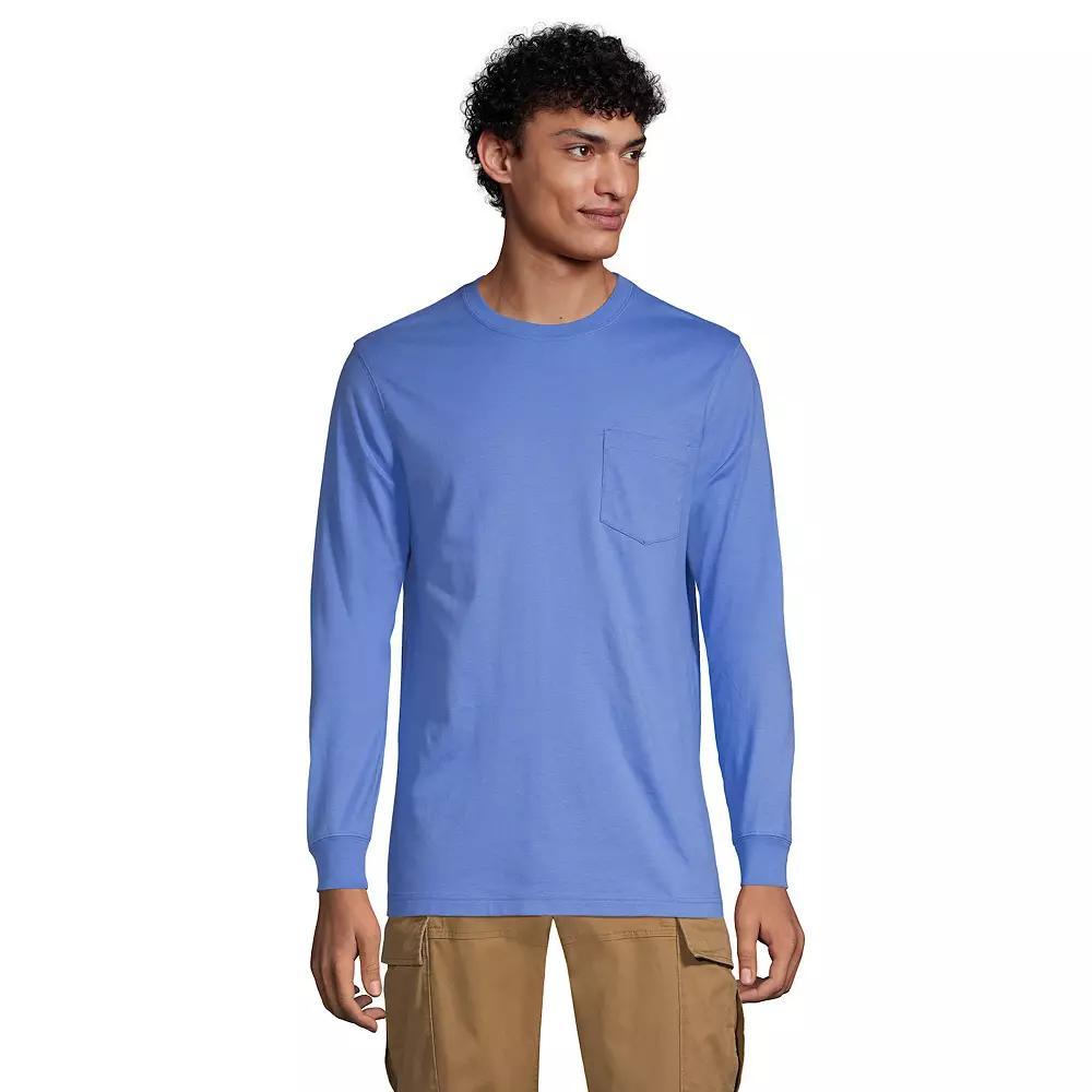 Big & Tall Lands' End Super-T Pocket Tee, Men's, Size: 2XB, Dk Grey Heather Product Image