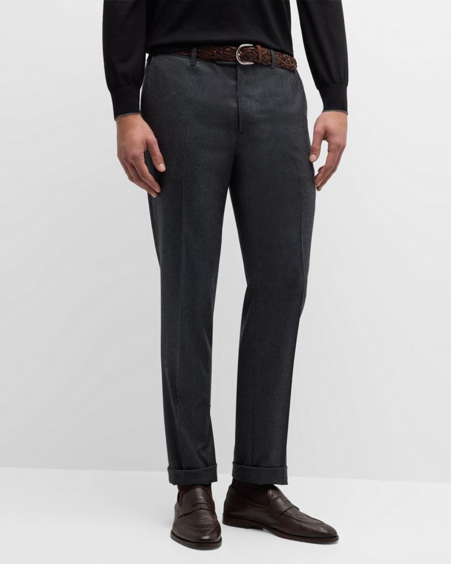 Mens Flannel Flat-Front Pants Product Image
