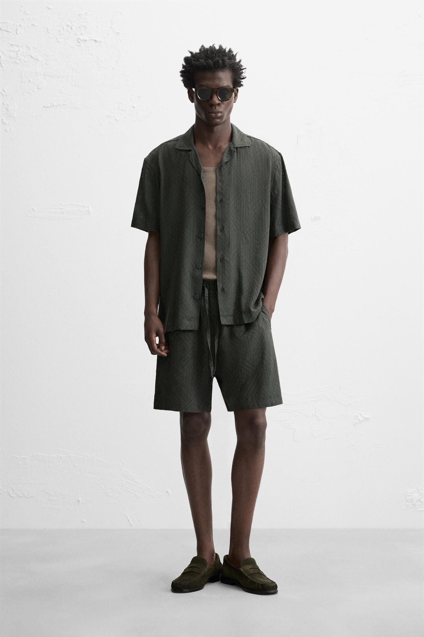 GEOMETRIC JACQUARD SHORTS Product Image