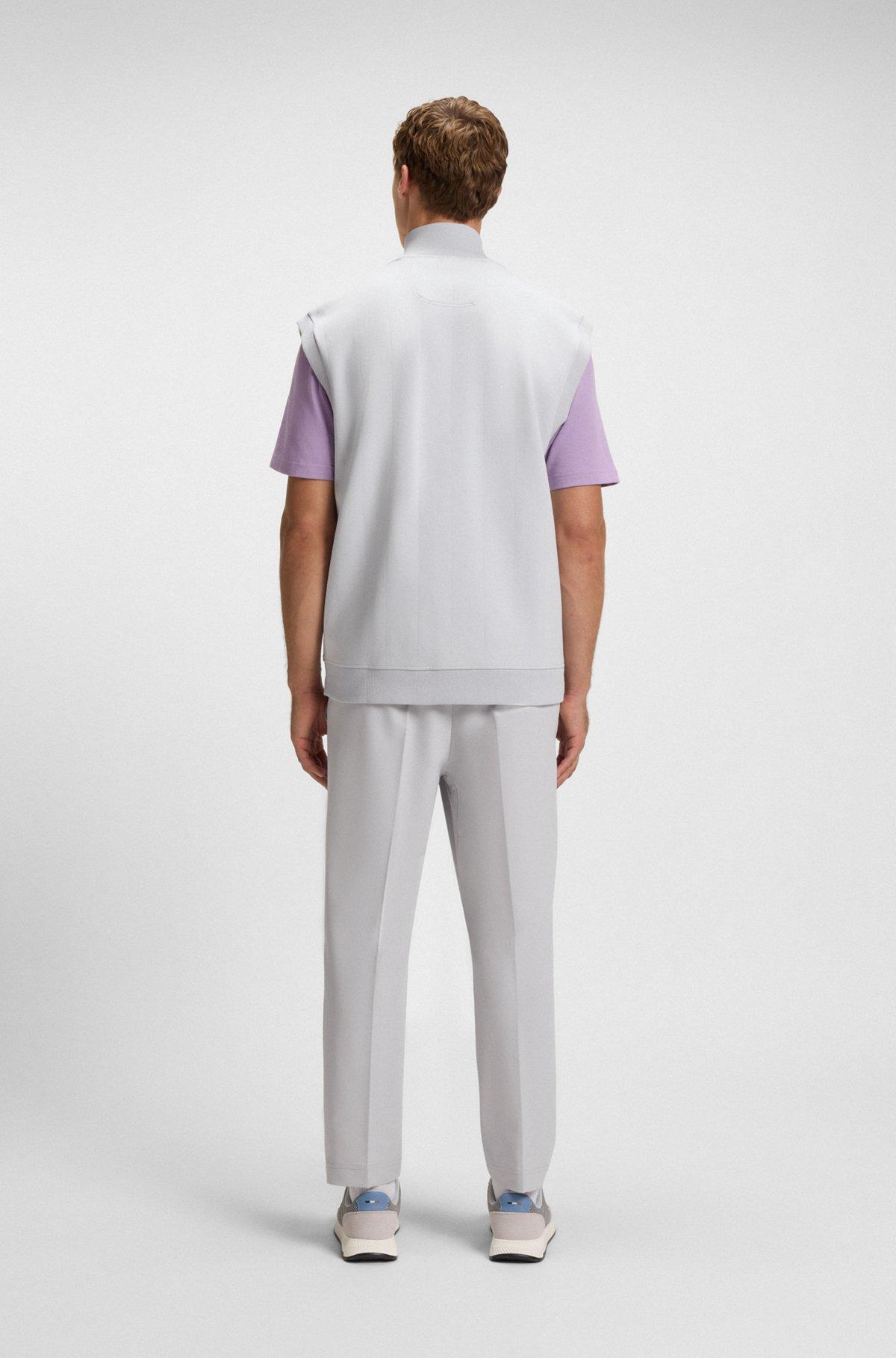 Sleeveless zip-up sweatshirt in cotton Product Image