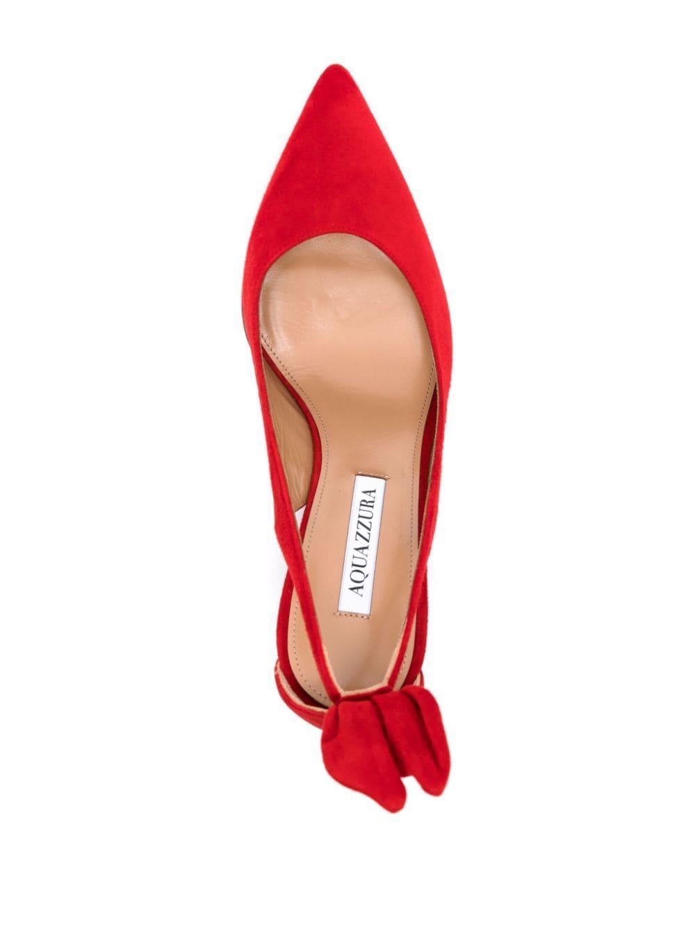 Bow Tie 85mm suede pumps Product Image
