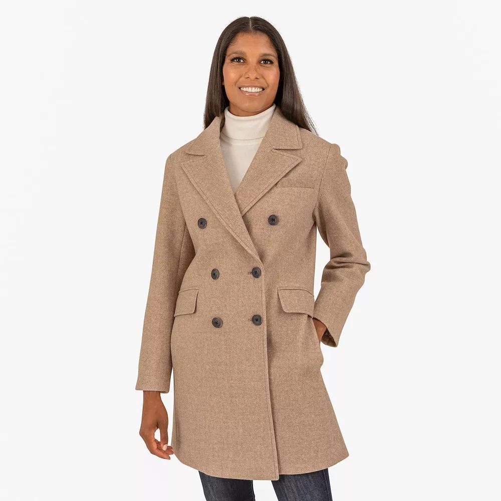 Women's Fleet Street Faux Wool Melange Coat, Size: Small, Light Gray Product Image