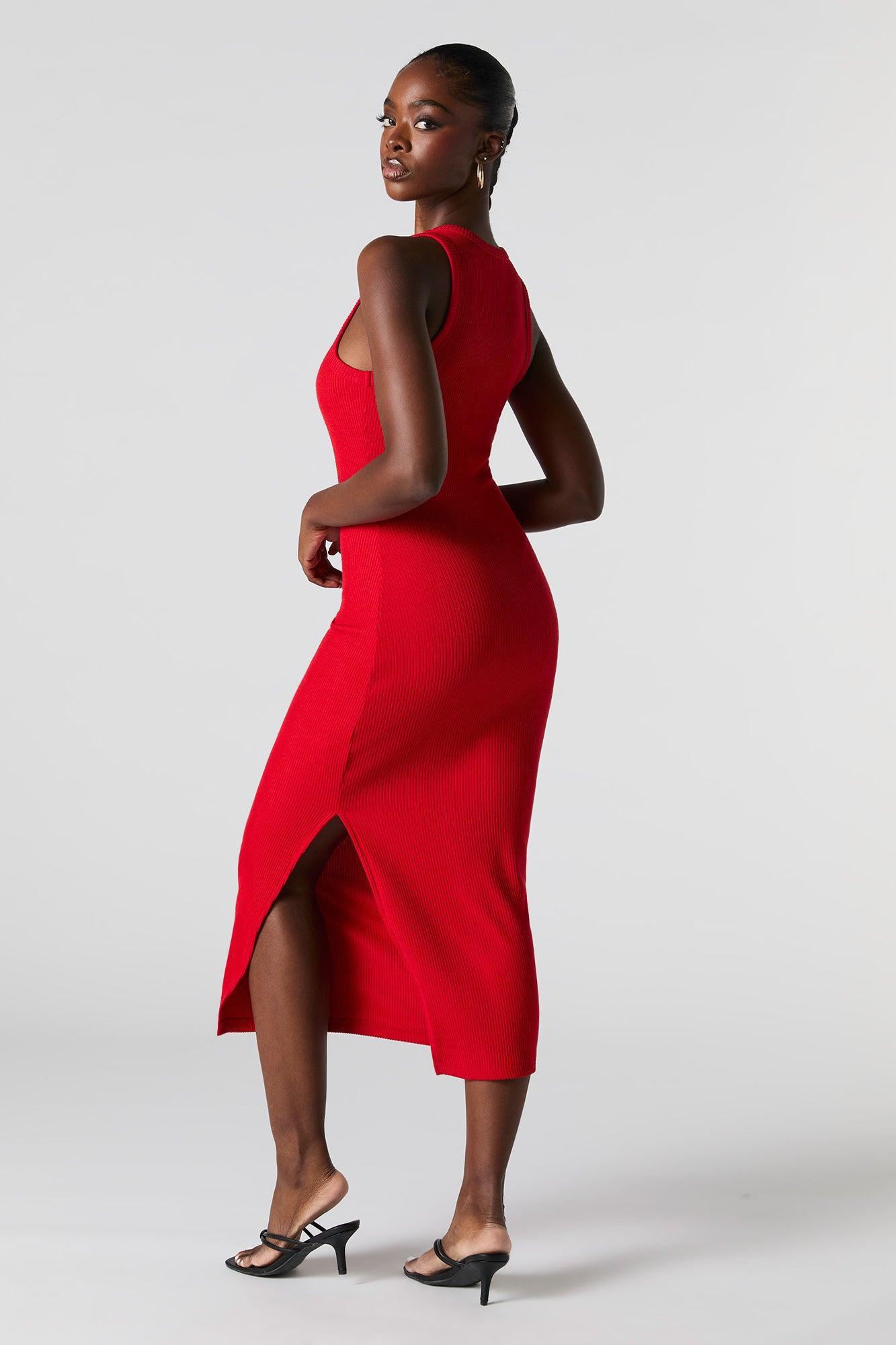 Ribbed Sleeveless Midi Dress Female Product Image