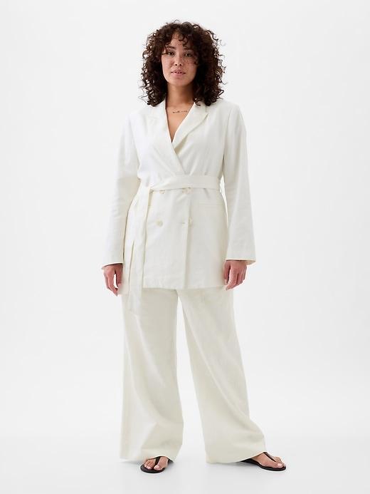 365 High Rise Linen-Cotton Trousers Product Image