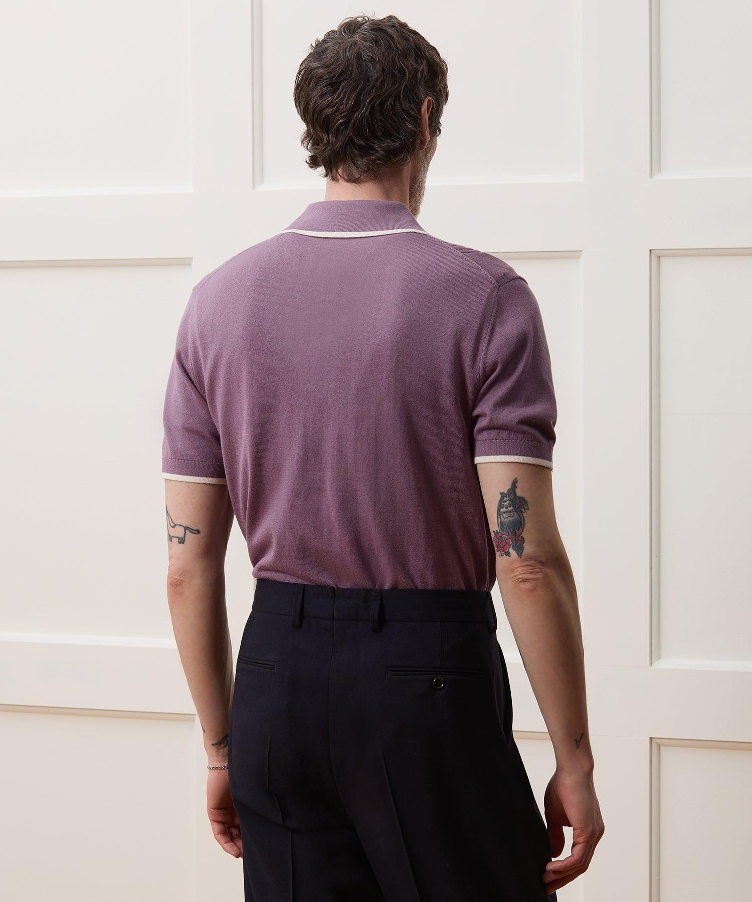 Silk-Cotton Tipped Sweater Polo Product Image