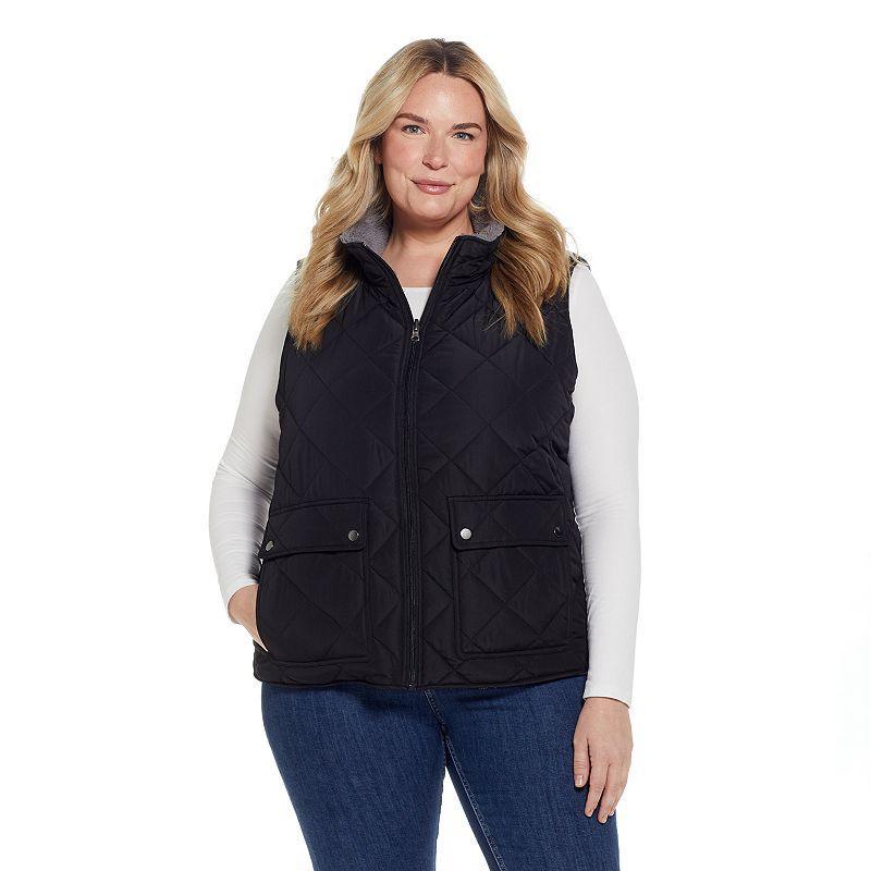 Plus Size Weathercast Midweight Reversible Vest, Women's, Size: 3XL, Pink Pink Product Image