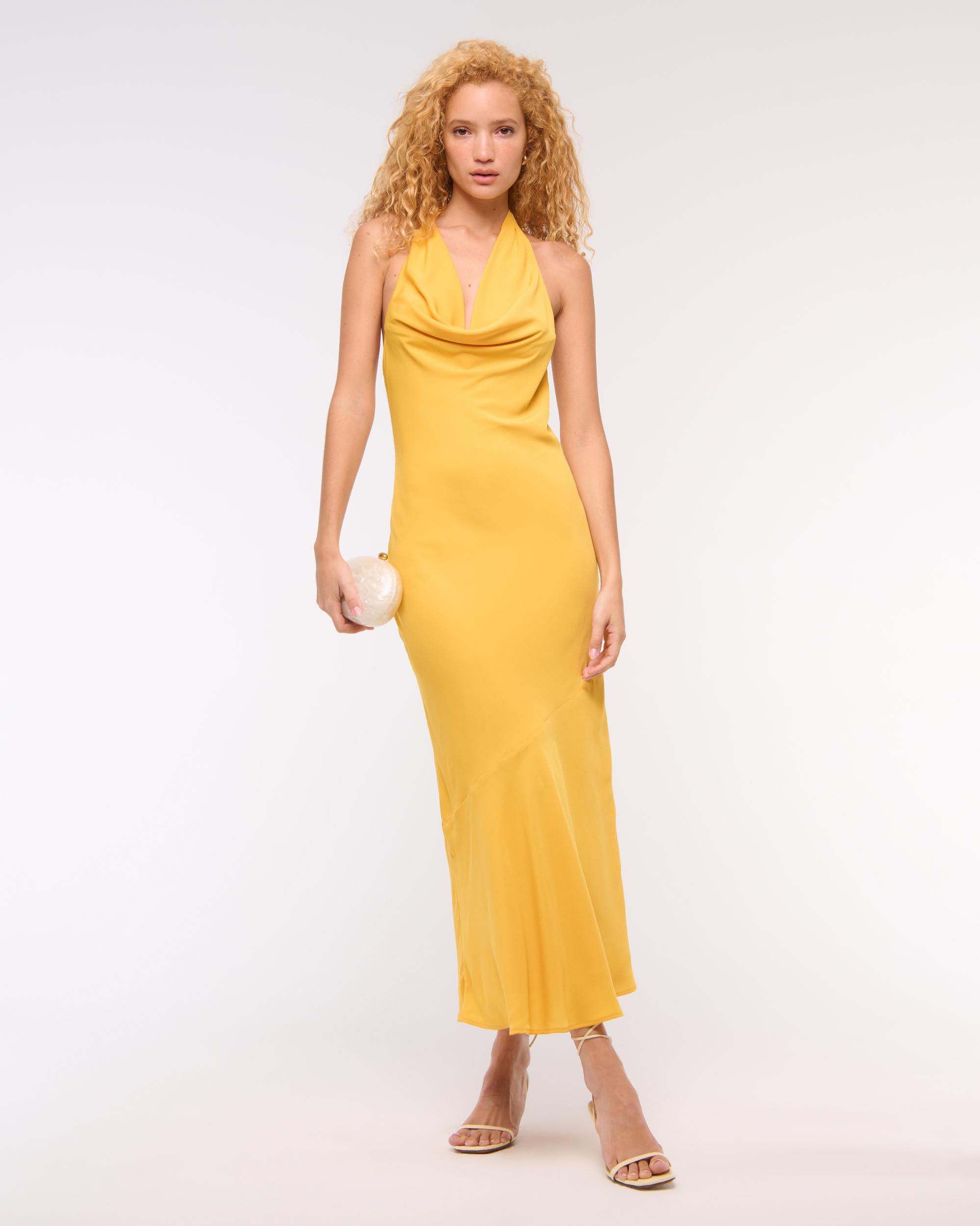 Cowl Halter Maxi Dress Product Image