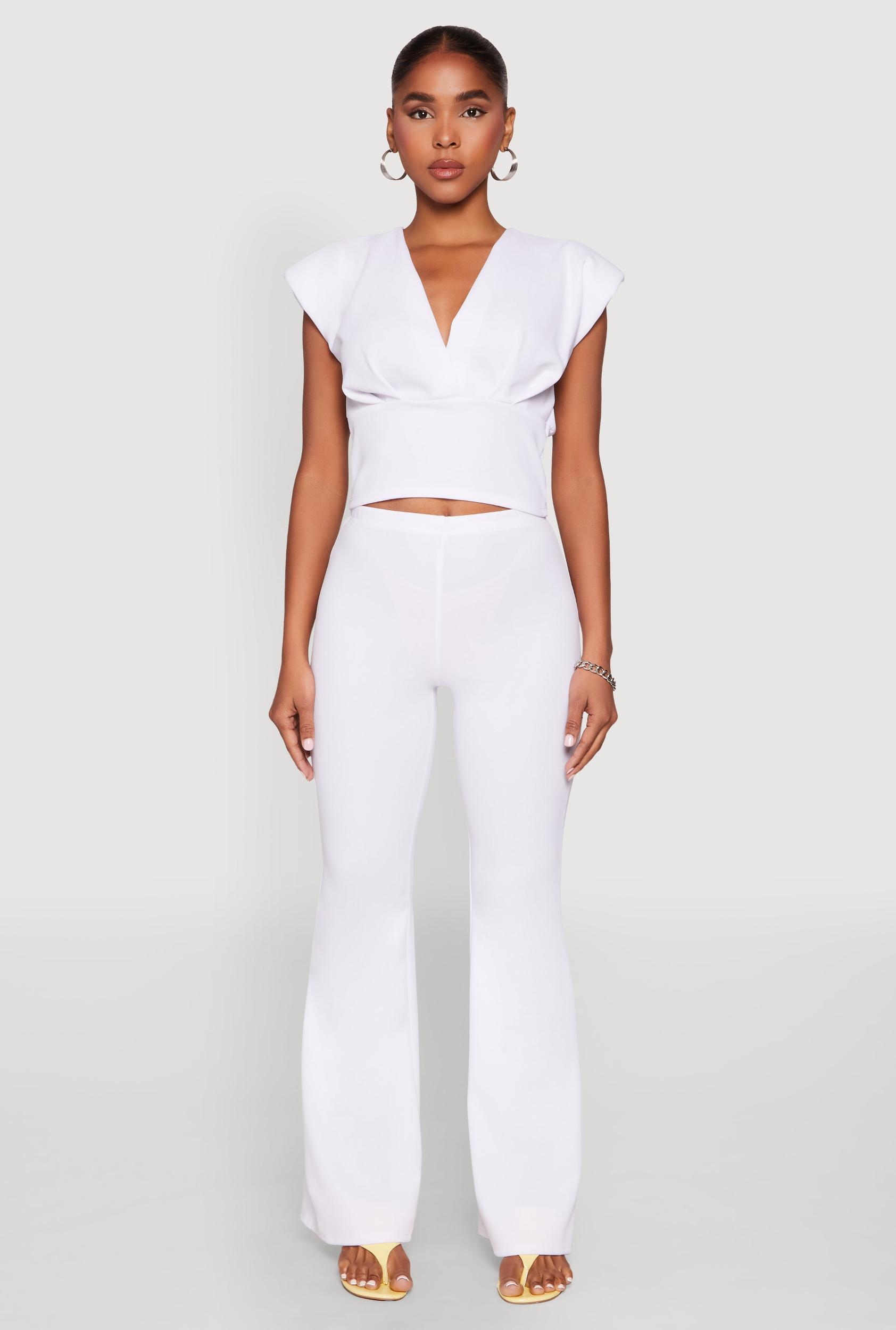 Womens Crepe Knit High Waisted Pants Product Image