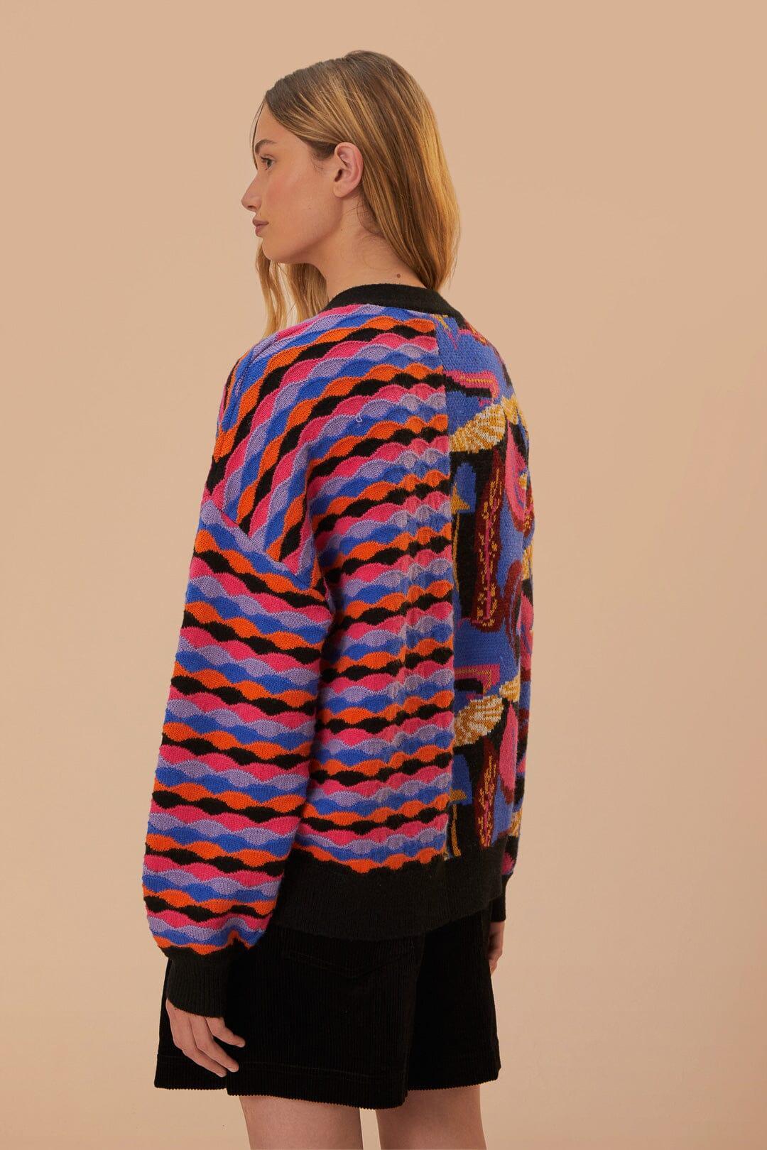 Mixed Mushrooms Knit Cardigan, WILD MUSHROOMS BLACK / XS Product Image