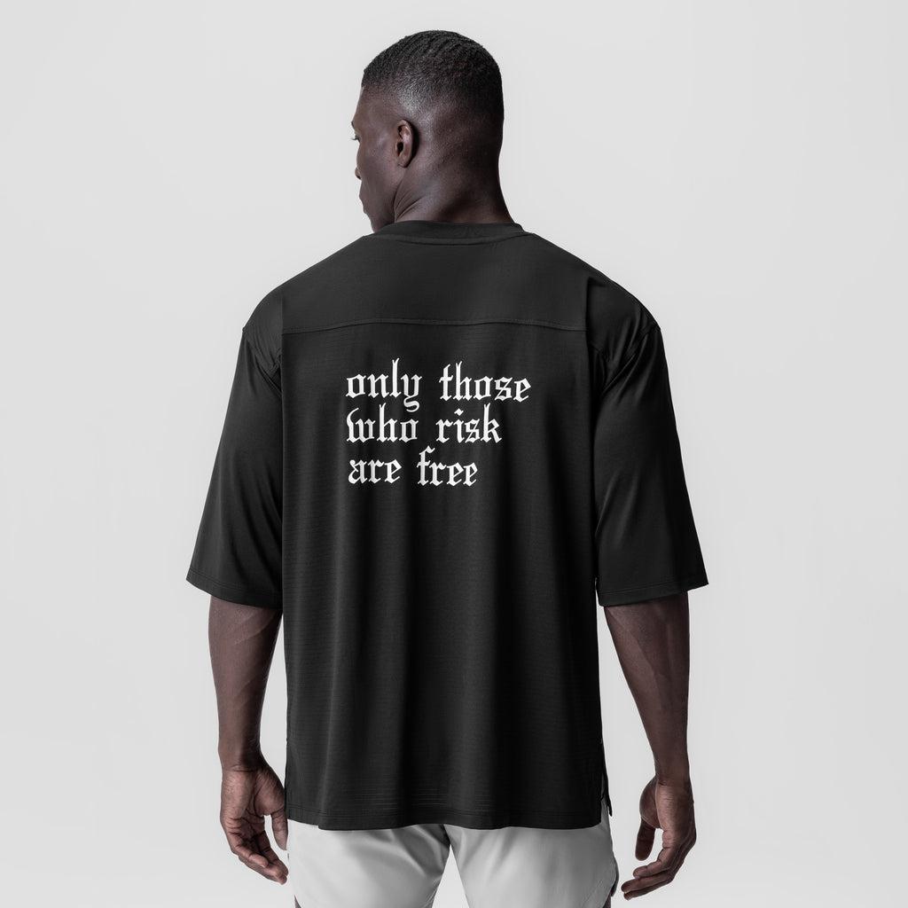 0841. 3D-Lite® 2.0 Lycra® 3/4-Sleeve Oversized Tee - Black "OTWR Block" Product Image