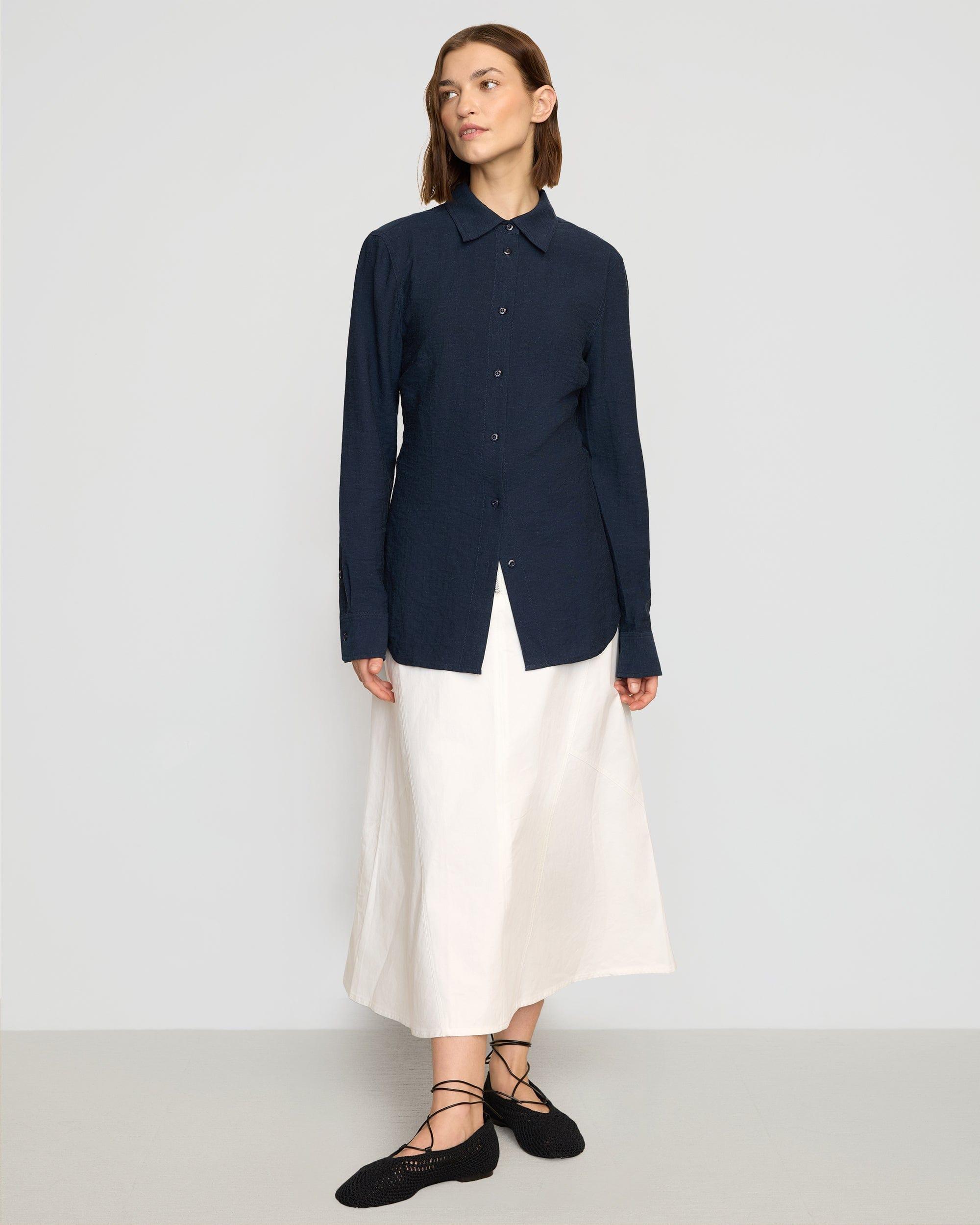 Leyton Cinch-Waist Button-Back Shirt Product Image