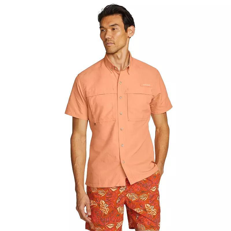 Big & Tall Eddie Bauer Short Sleeve Rainier Ripstop Button-Down Shirt, Men's, Size: 3XL Tall, Pink Product Image