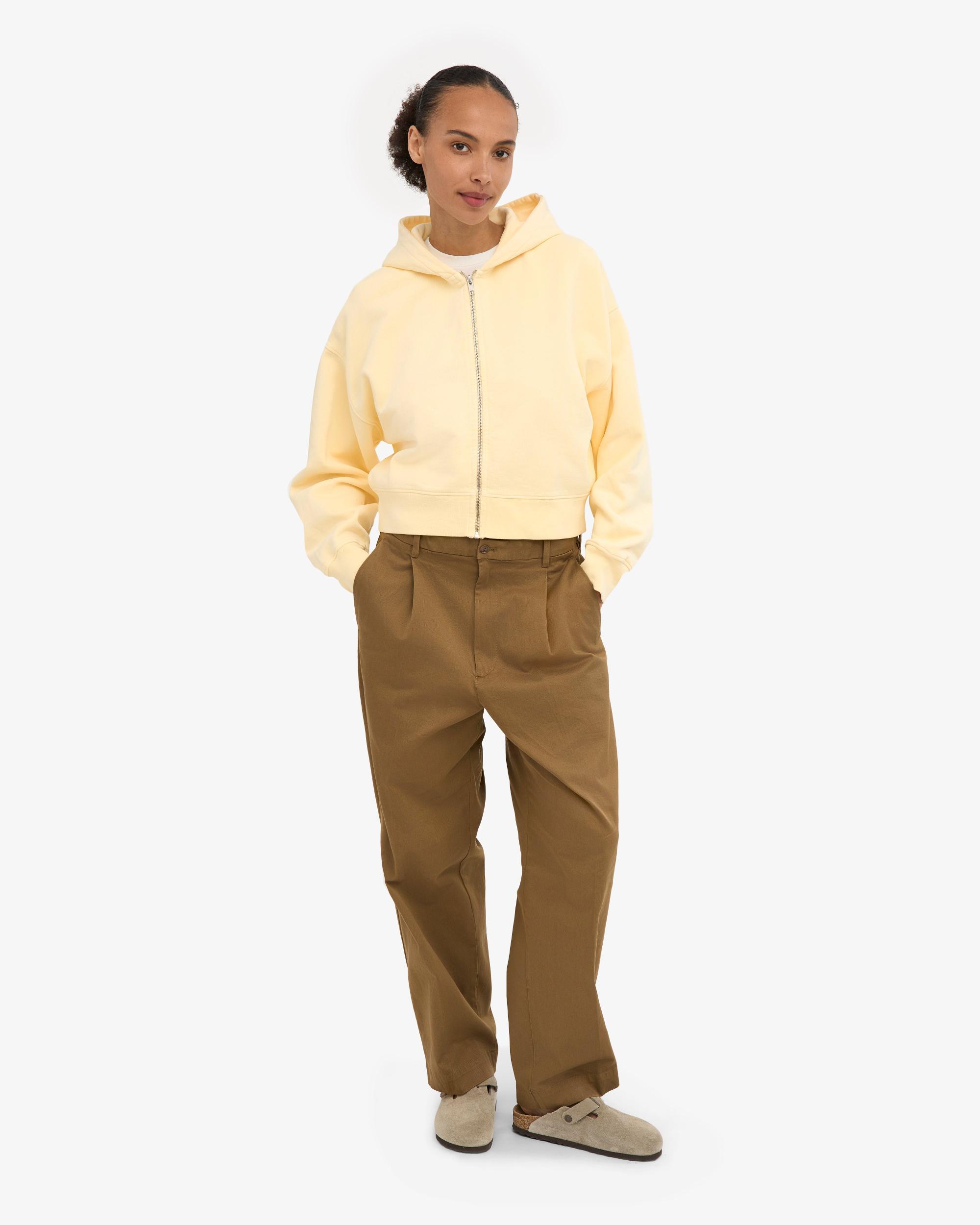 Organic Crop Zip Hood - Soft Yellow Product Image