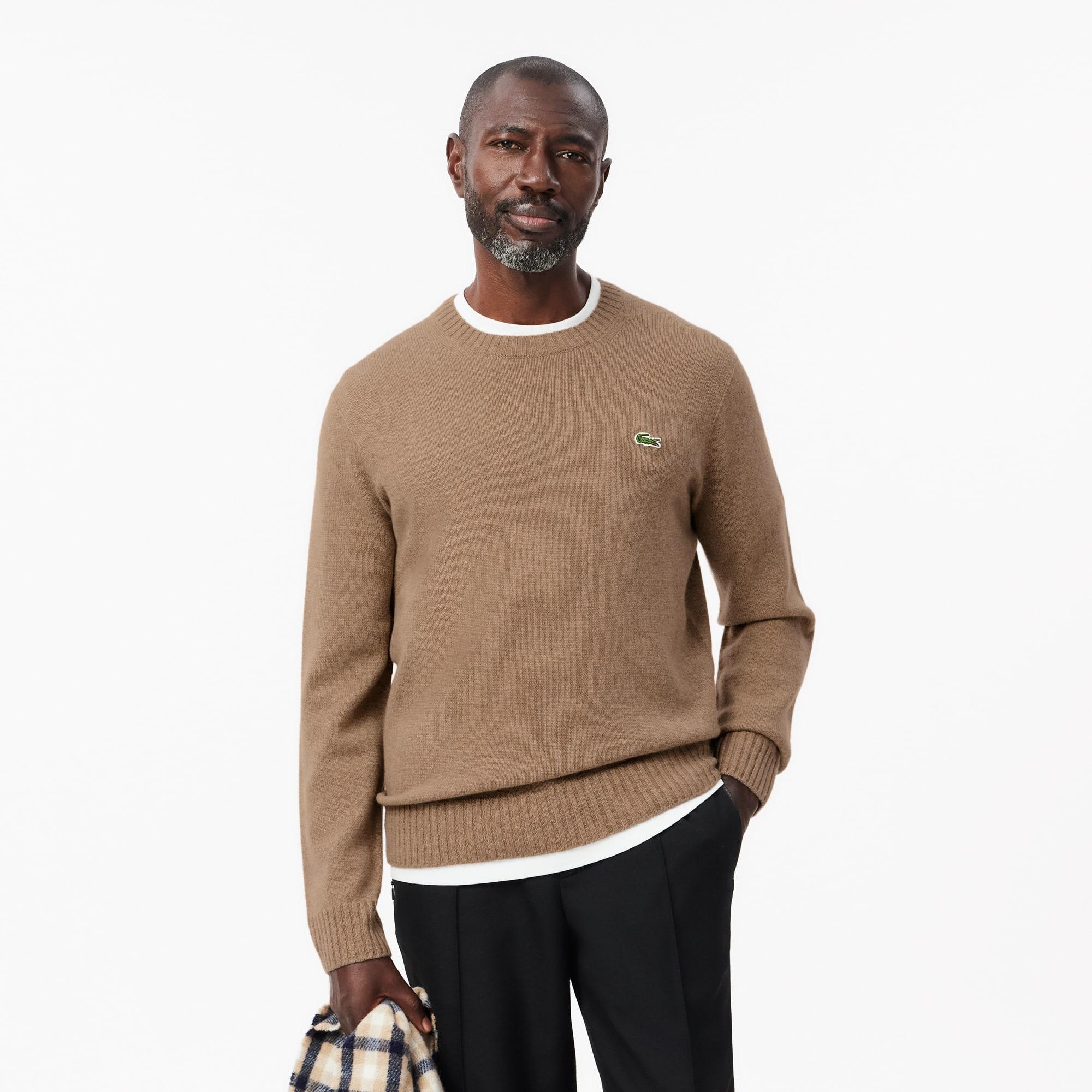 Men's 3D Knit Cashmere Crew Neck Sweater Product Image