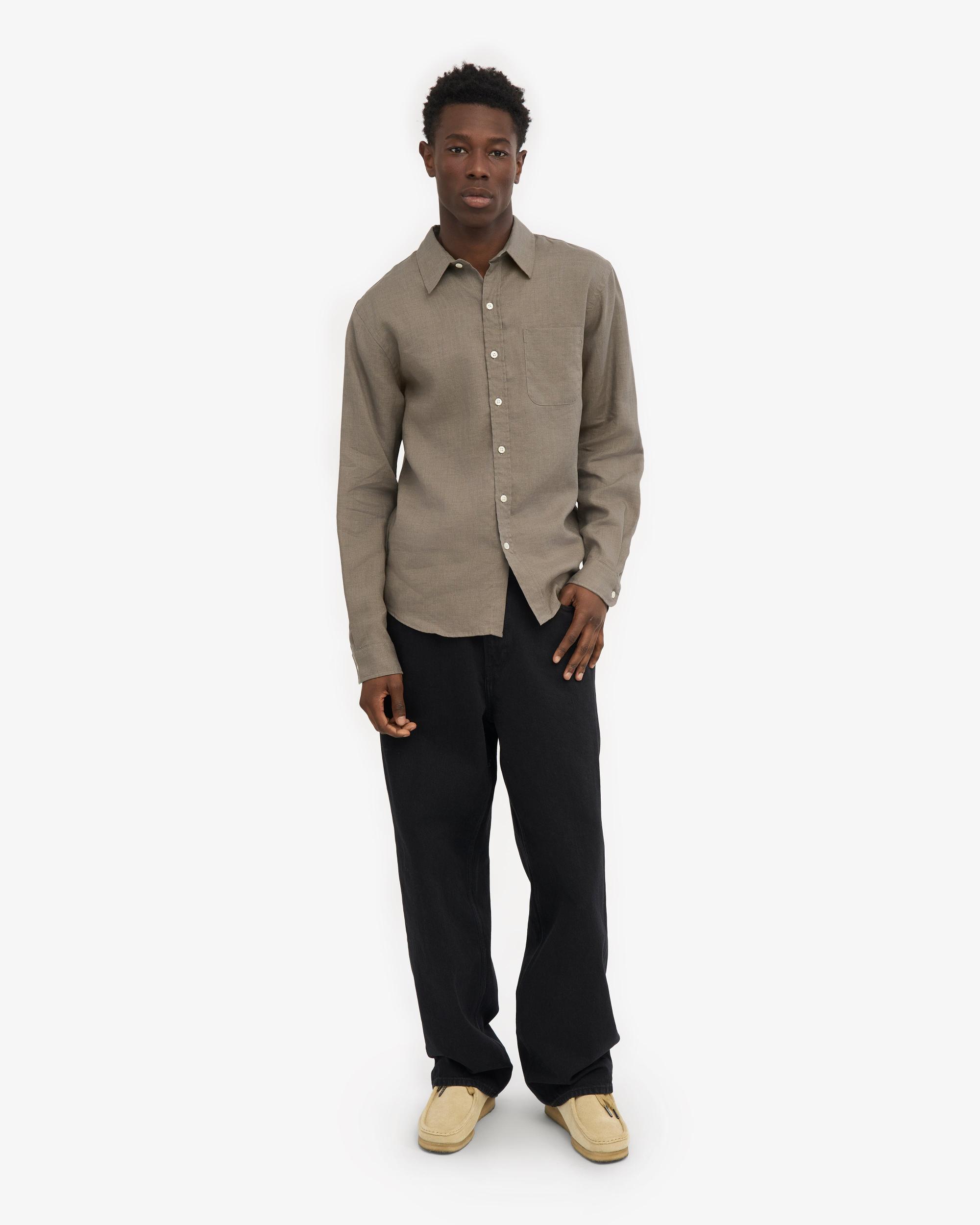 Linen Shirt - Navy Blue Product Image