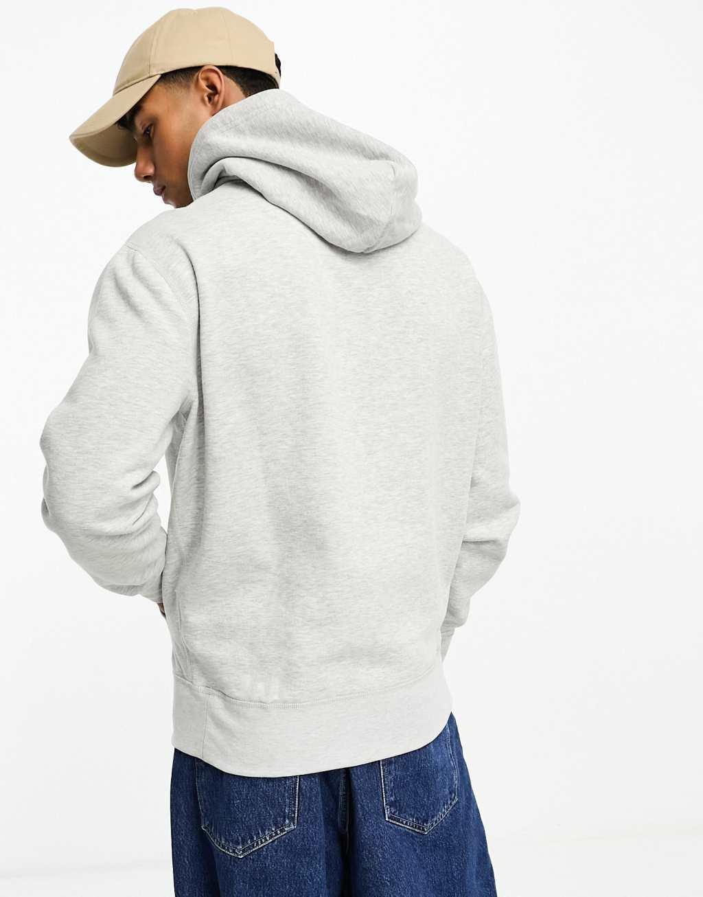 Polo Ralph Lauren icon logo fleece hoodie in heather gray Product Image